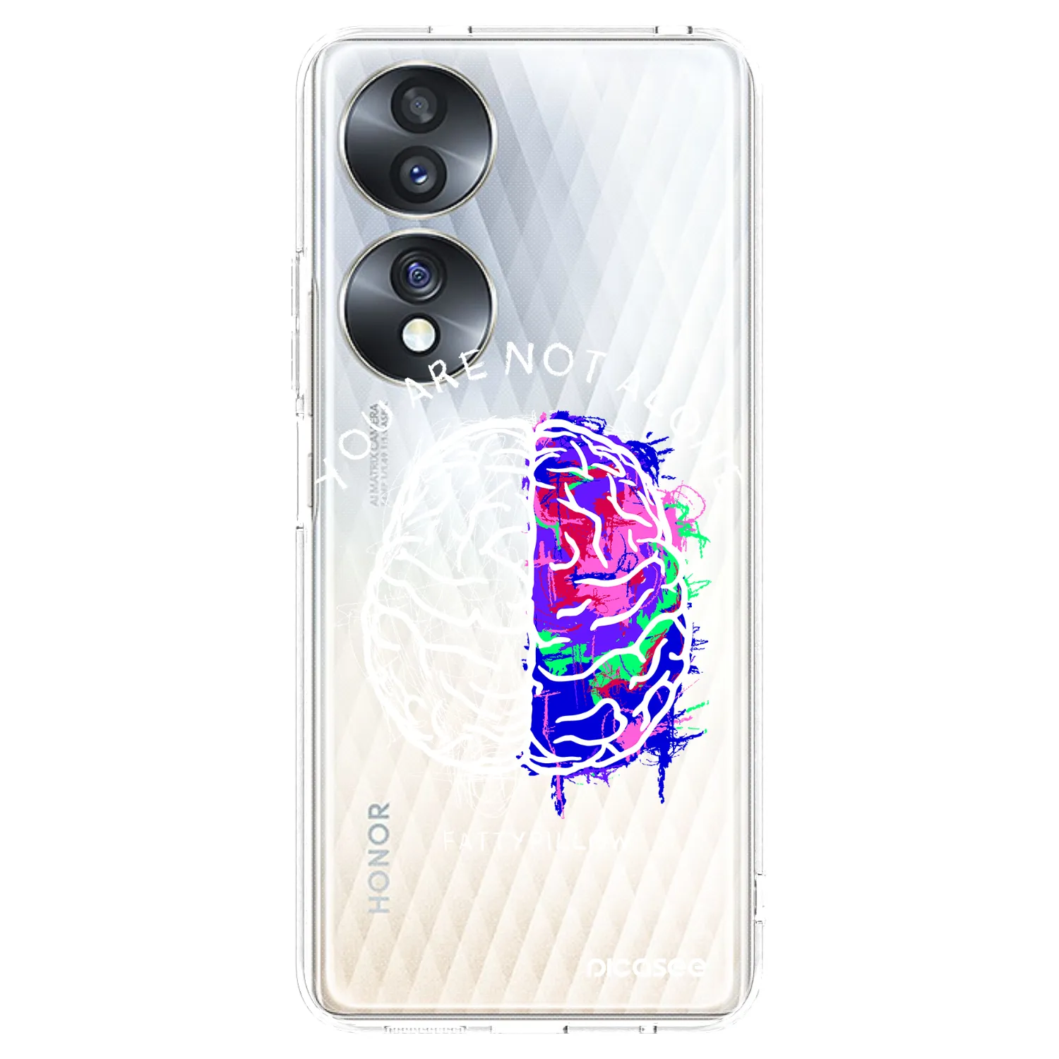 Picasee silikonový průhledný obal pro Honor 70 - Brain - White