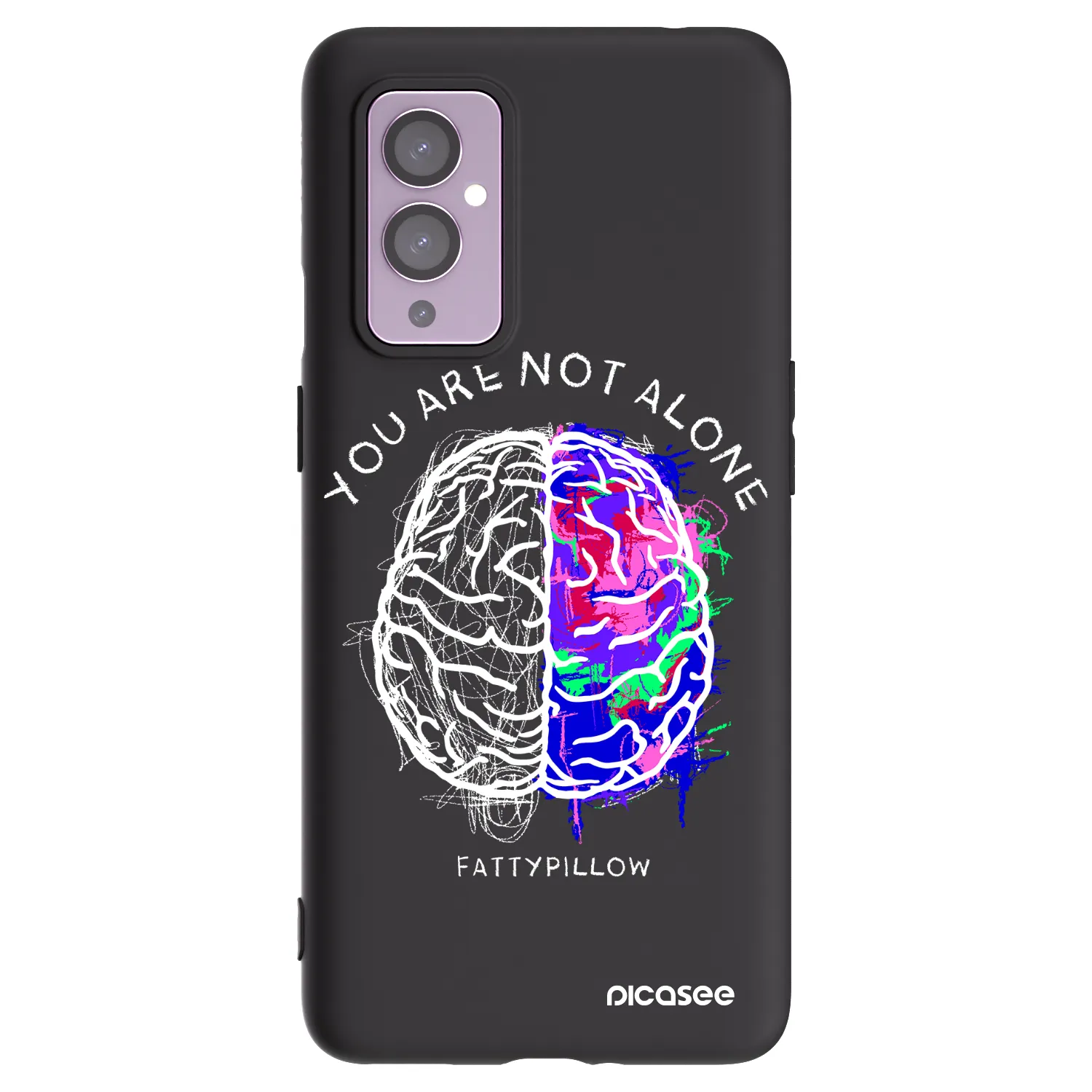 Picasee silikonový černý obal pro OnePlus 9 - Brain - White
