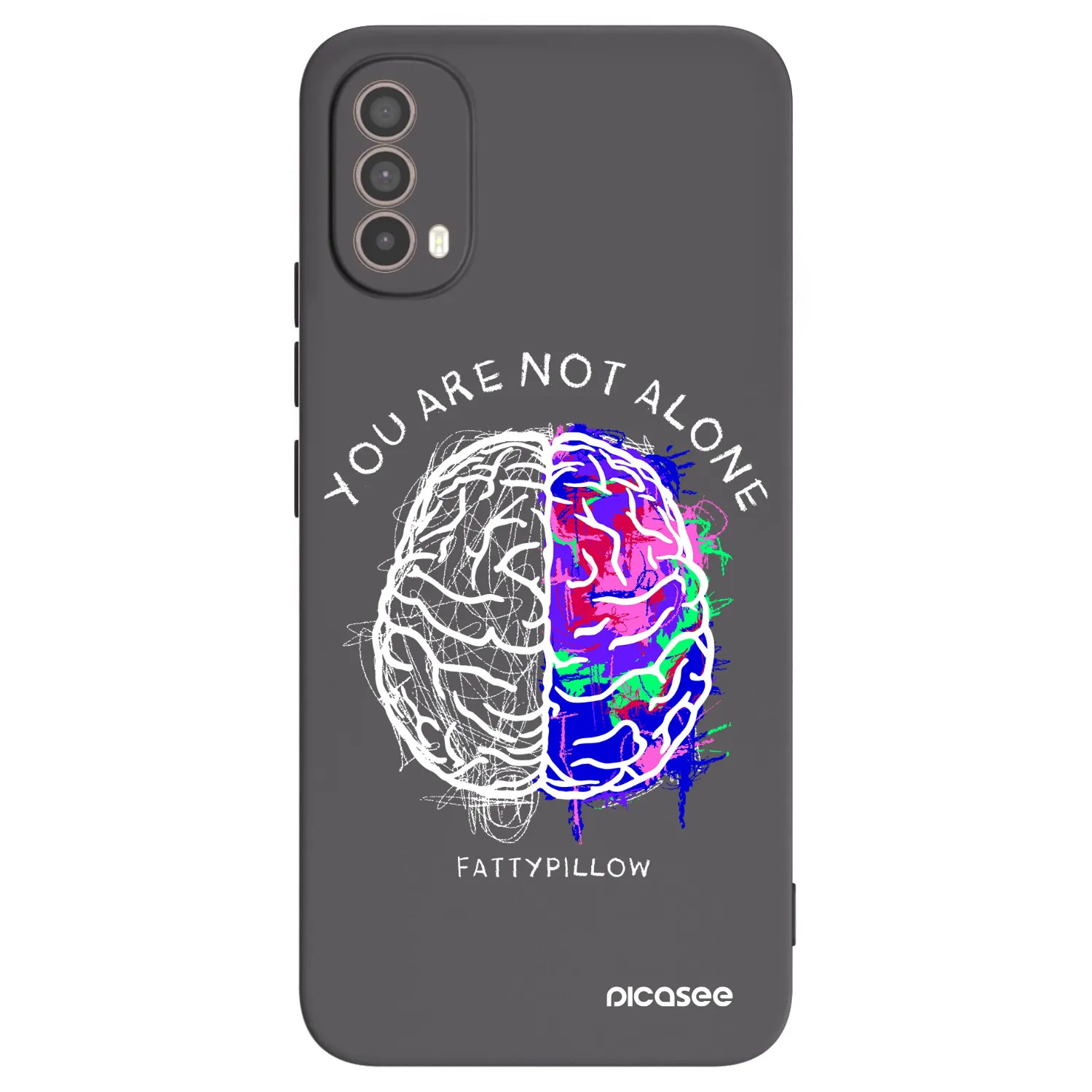 Picasee silikonový černý obal pro Motorola Moto E40 - Brain - White