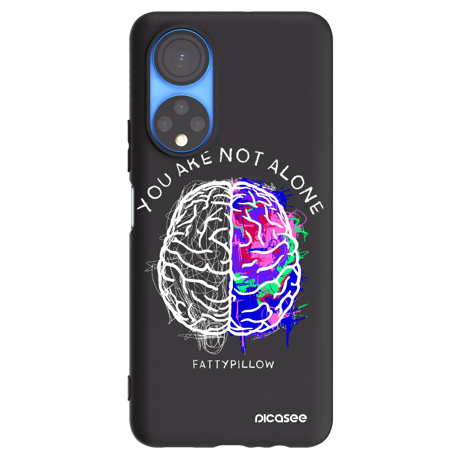 Picasee silikonový černý obal pro Honor X7 - Brain - White