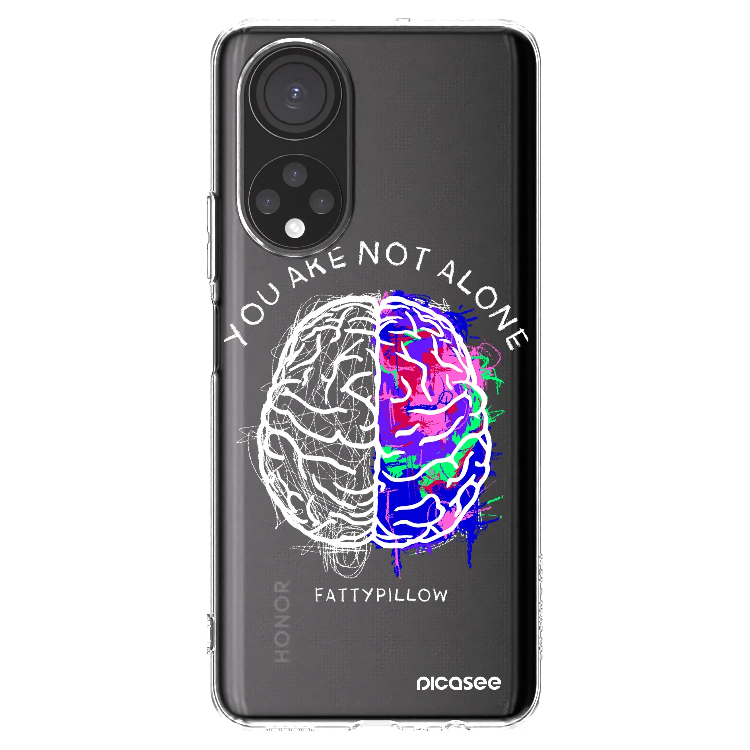 Picasee silikonový průhledný obal pro Honor X7 - Brain - White