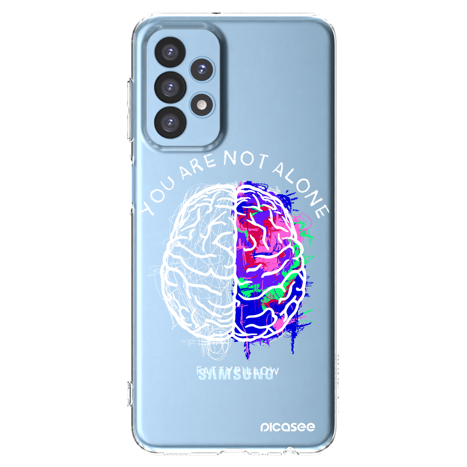 Picasee silikonový průhledný obal pro Samsung Galaxy A23 A235F 4G - Brain - White