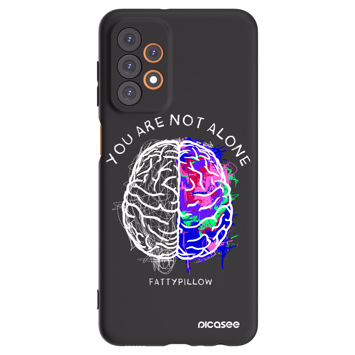 Picasee silikonový černý obal pro Samsung Galaxy A23 A236B 5G - Brain - White