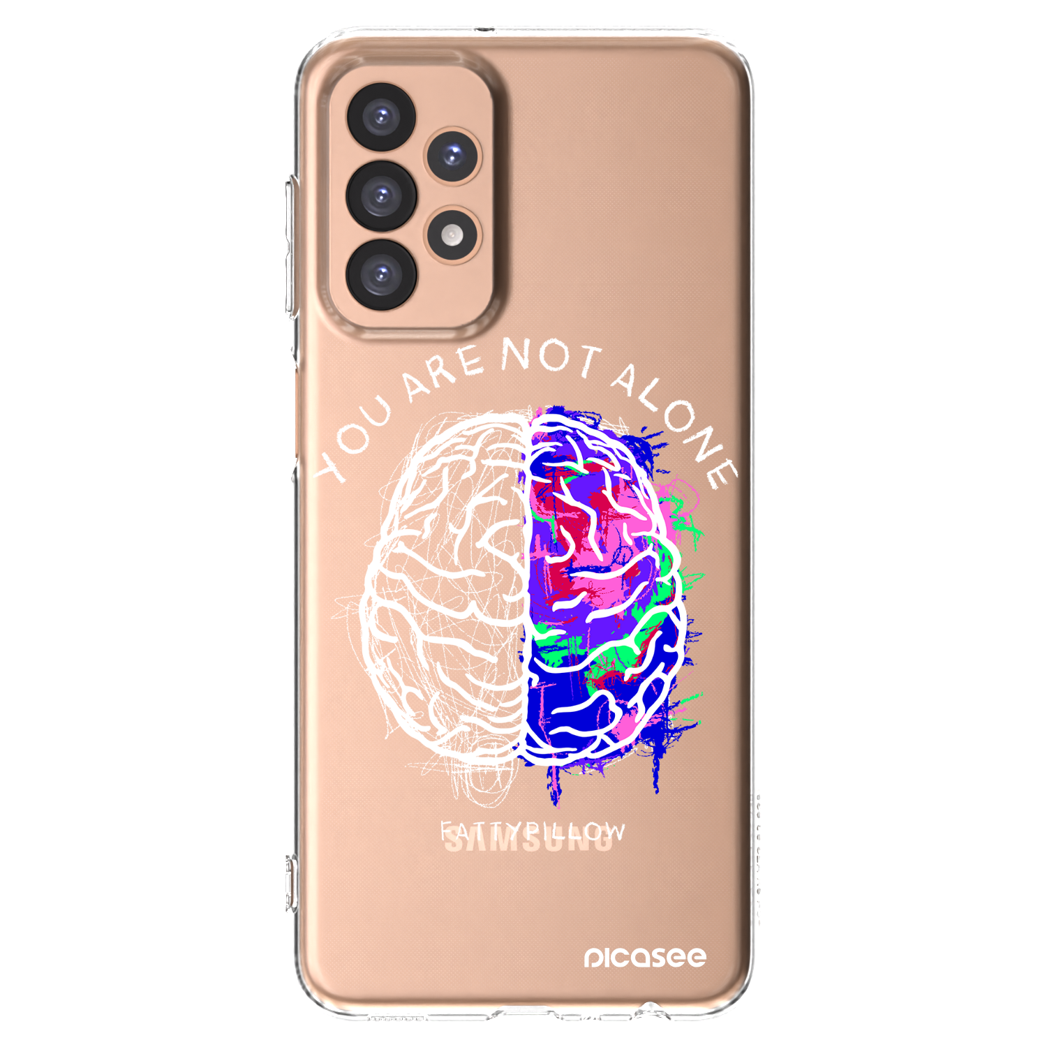 Picasee silikonový průhledný obal pro Samsung Galaxy A23 A236B 5G - Brain - White