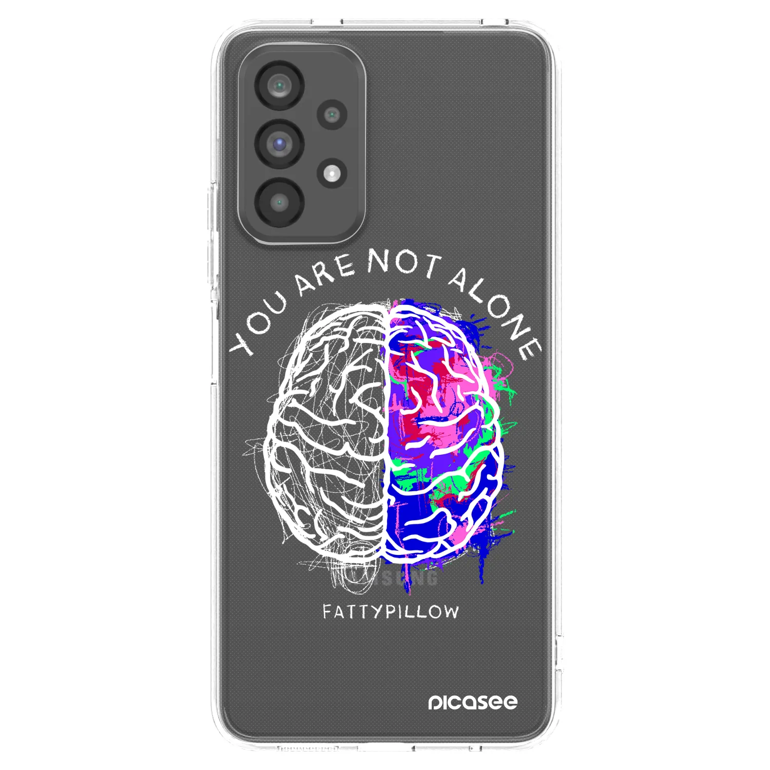 Picasee silikonový průhledný obal pro Samsung Galaxy A73 5G - Brain - White