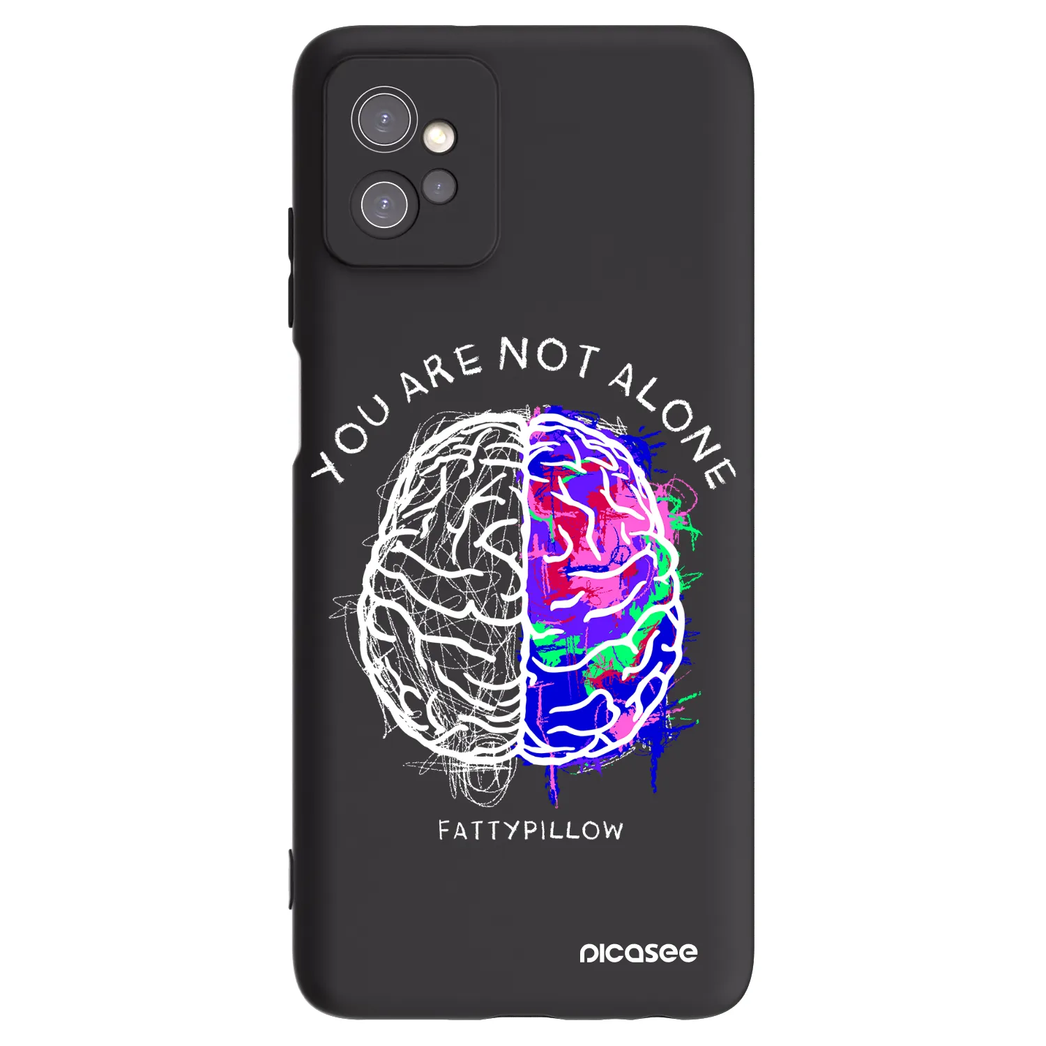 Picasee silikonový černý obal pro Motorola Moto G32 - Brain - White
