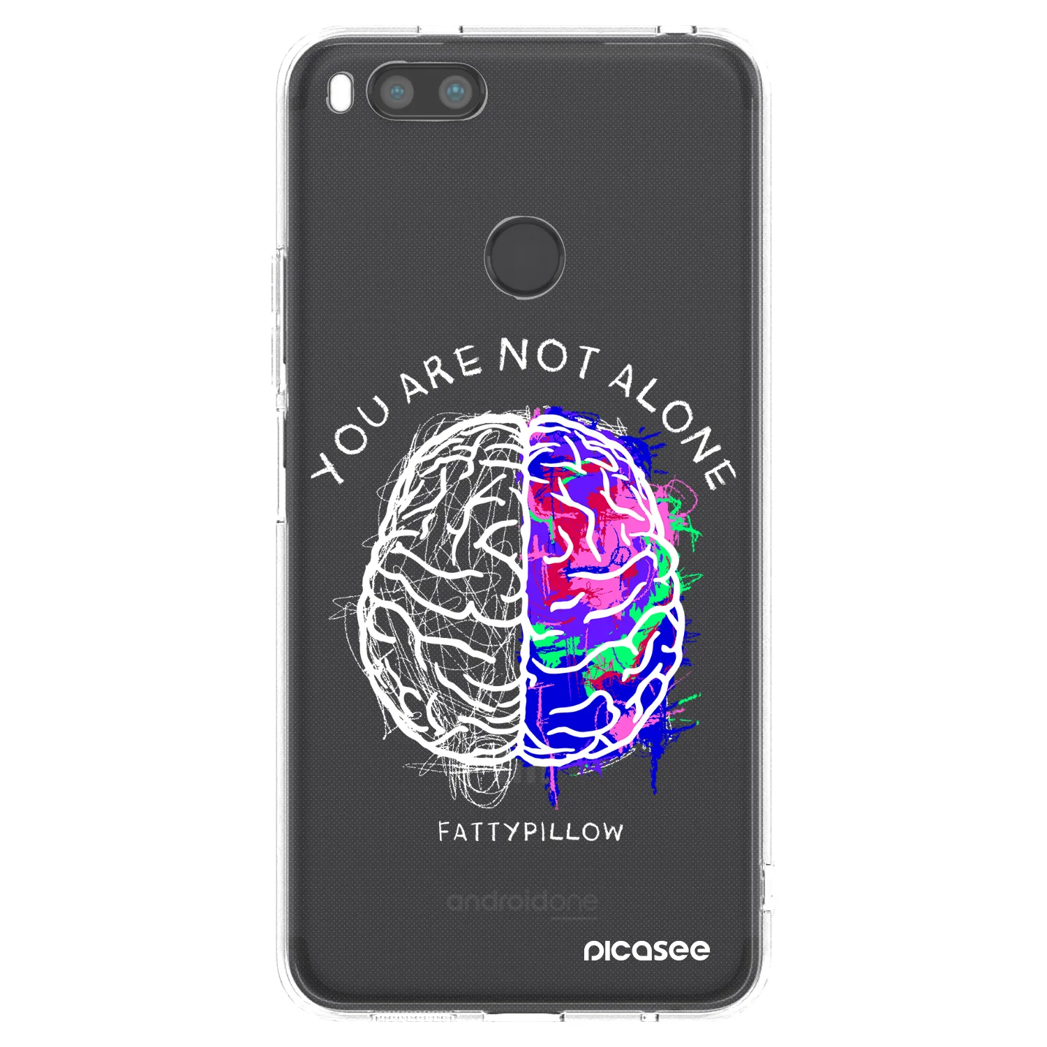 Picasee silikonový průhledný obal pro Xiaomi Redmi A1 - Brain - White