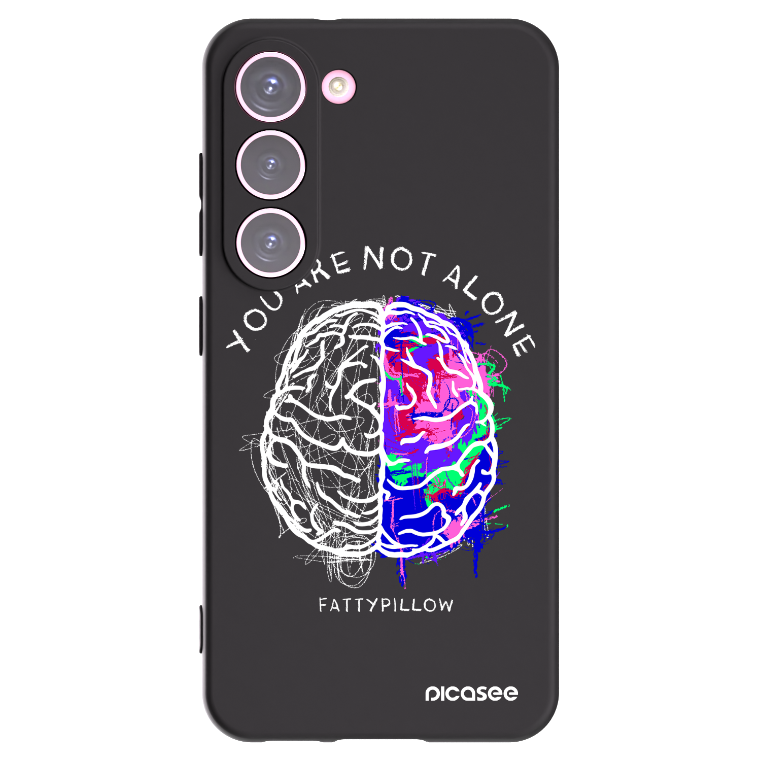 Picasee silikonový černý obal pro Samsung Galaxy S23 5G - Brain - White