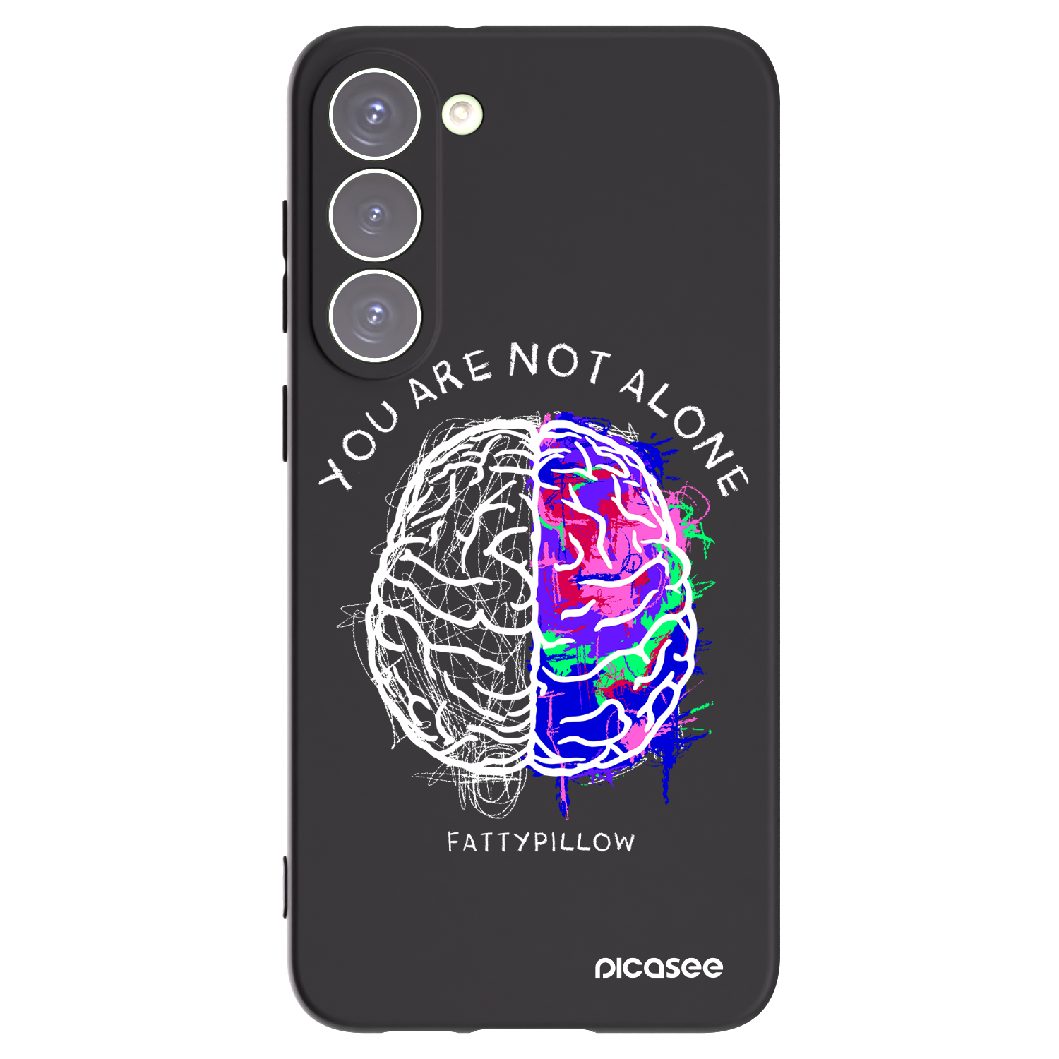 Picasee silikonový černý obal pro Samsung Galaxy S23+ 5G - Brain - White