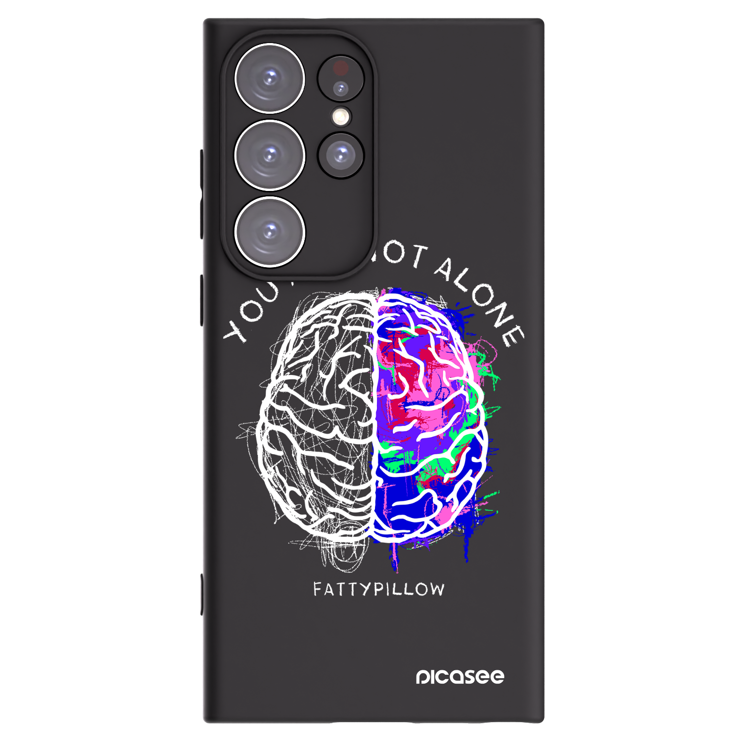 Picasee silikonový černý obal pro Samsung Galaxy S23 Ultra 5G - Brain - White