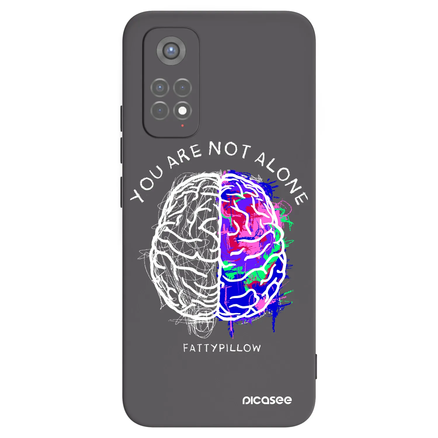 Picasee silikonový černý obal pro Xiaomi Redmi Note 11S 5G - Brain - White