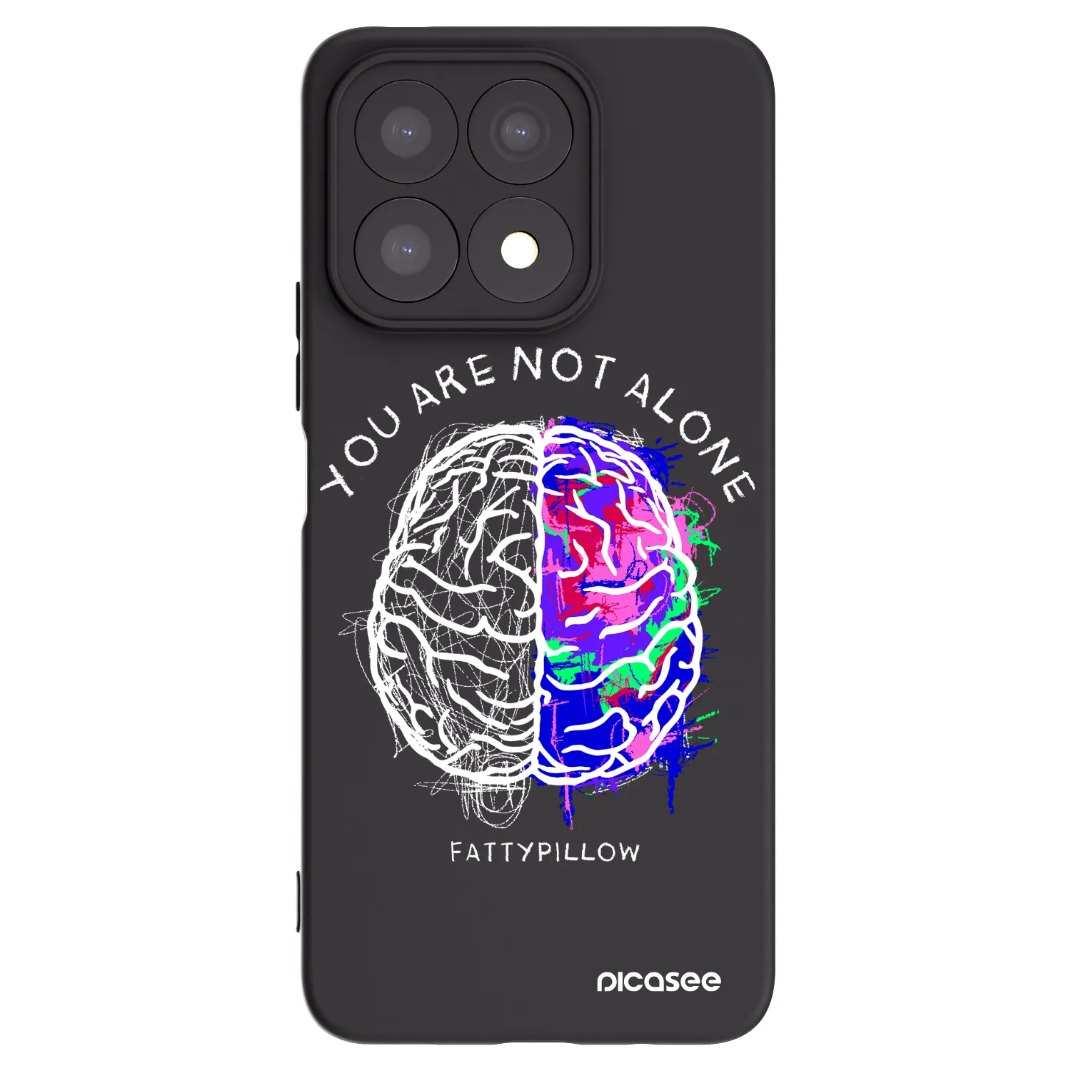 Picasee silikonový černý obal pro Honor X8a - Brain - White