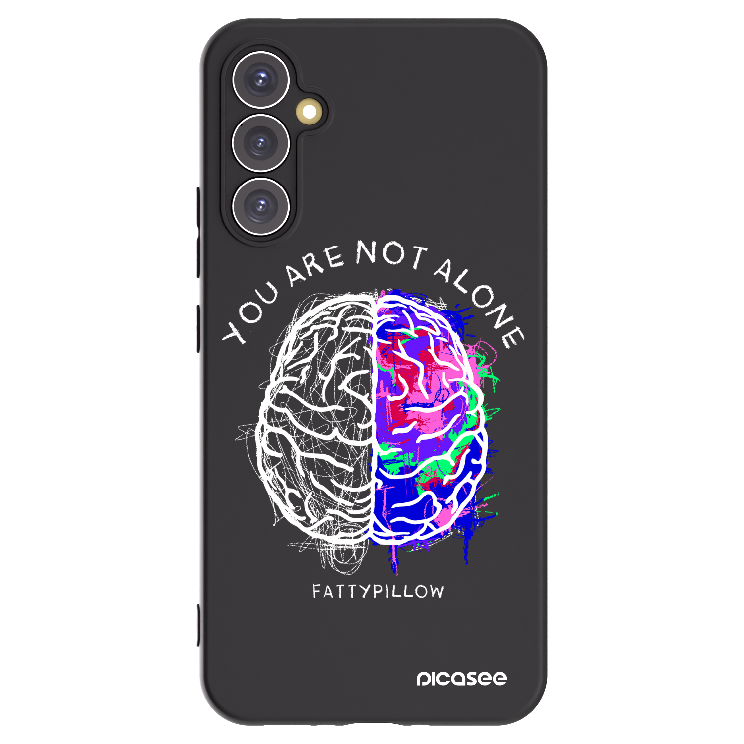 Picasee silikonový černý obal pro Samsung Galaxy A34 5G A346B - Brain - White