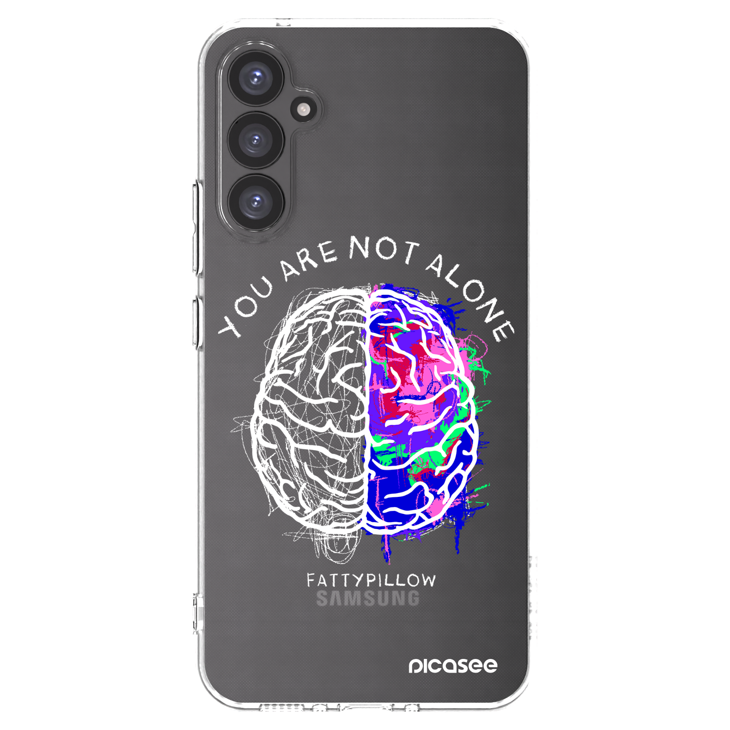 Picasee silikonový průhledný obal pro Samsung Galaxy A34 5G A346B - Brain - White