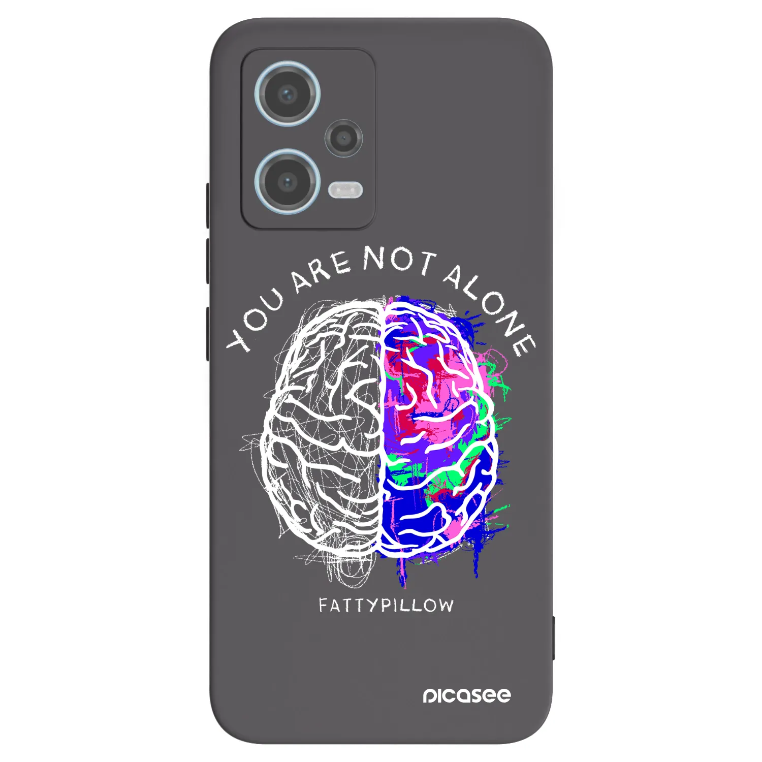 Picasee silikonový černý obal pro Xiaomi Redmi Note 12 5G - Brain - White