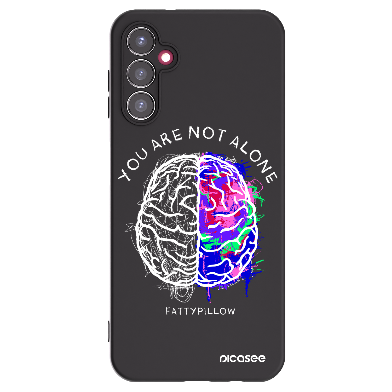 Picasee silikonový černý obal pro Samsung Galaxy A14 4G A145R - Brain - White
