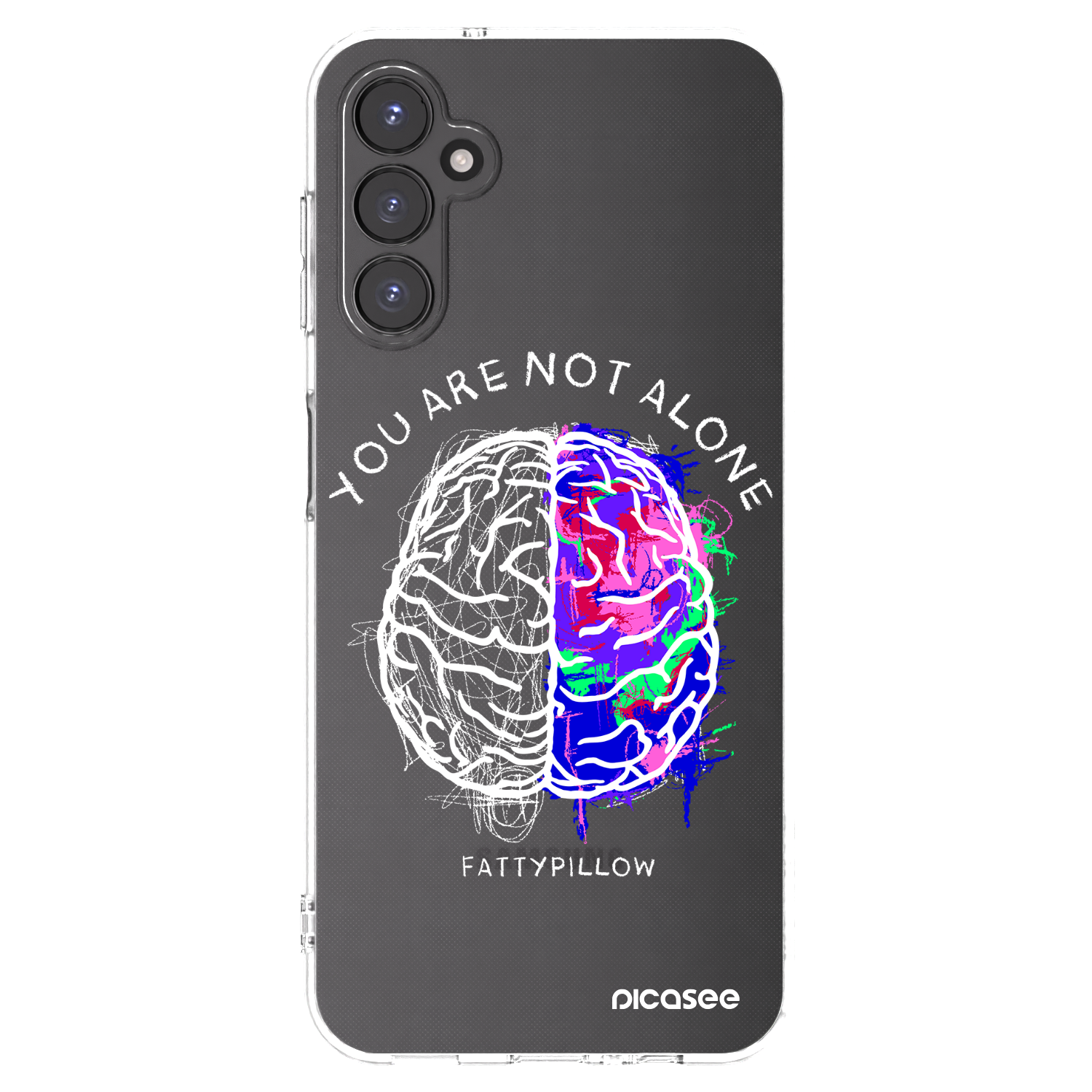 Picasee silikonový průhledný obal pro Samsung Galaxy A14 5G A146P - Brain - White