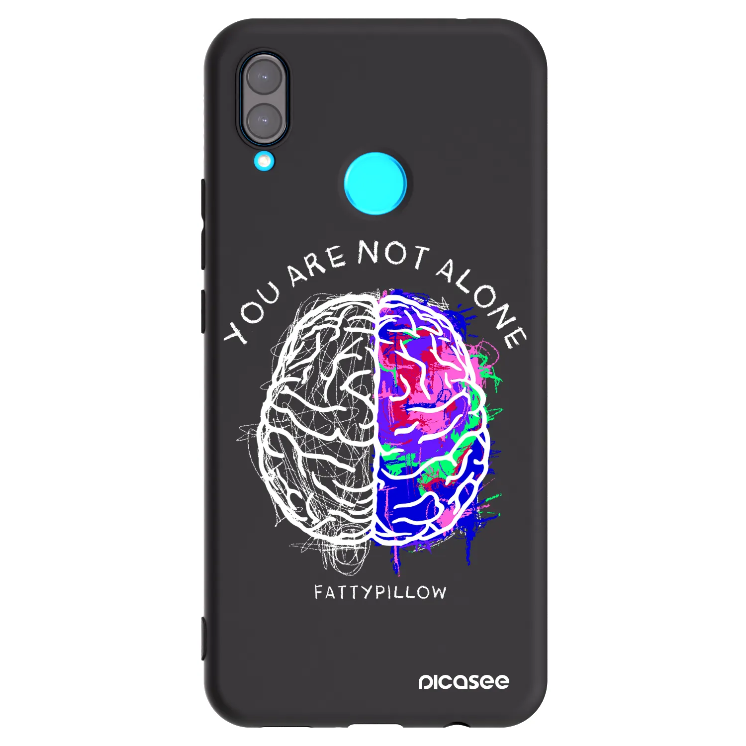 Picasee silikonový černý obal pro Huawei Nova 3 - Brain - White