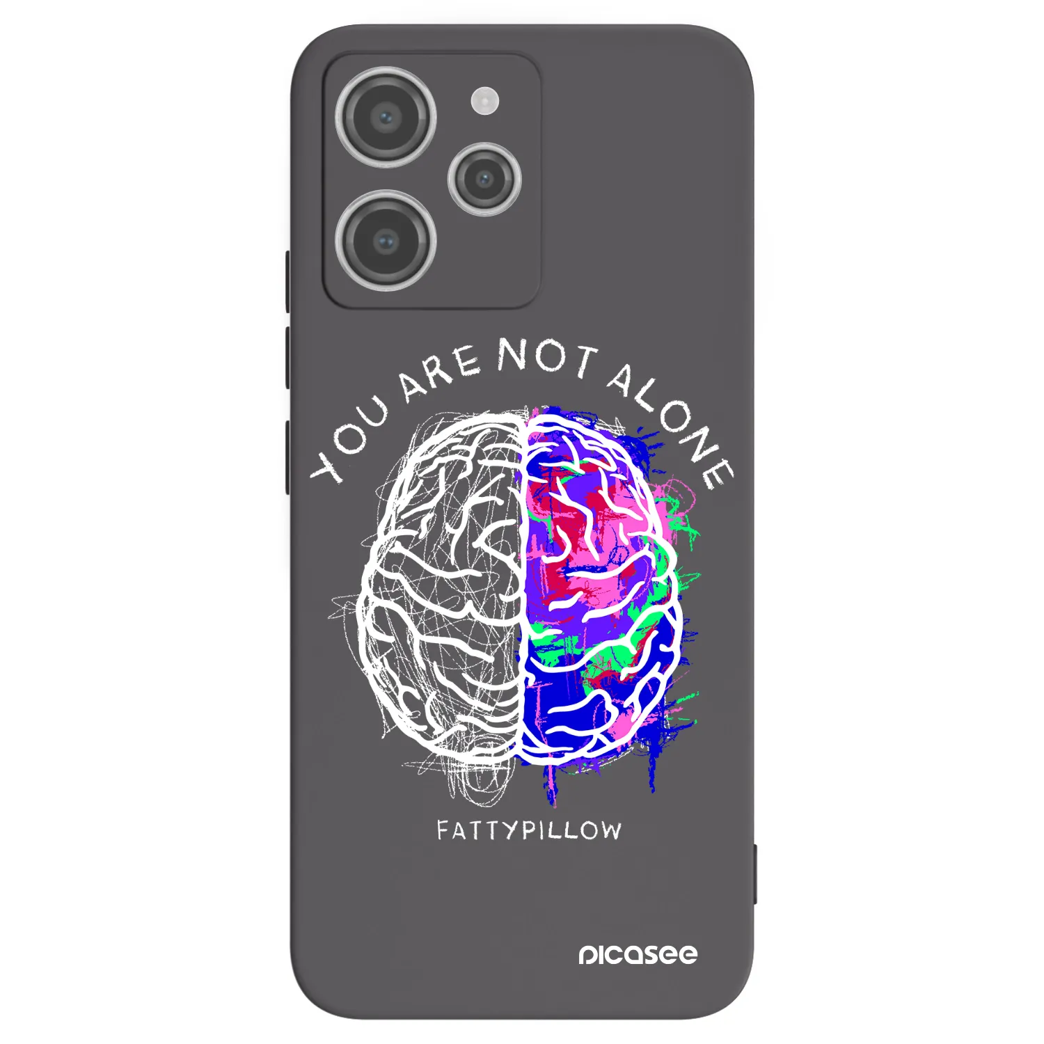 Picasee silikonový černý obal pro Xiaomi Redmi 12 4G - Brain - White