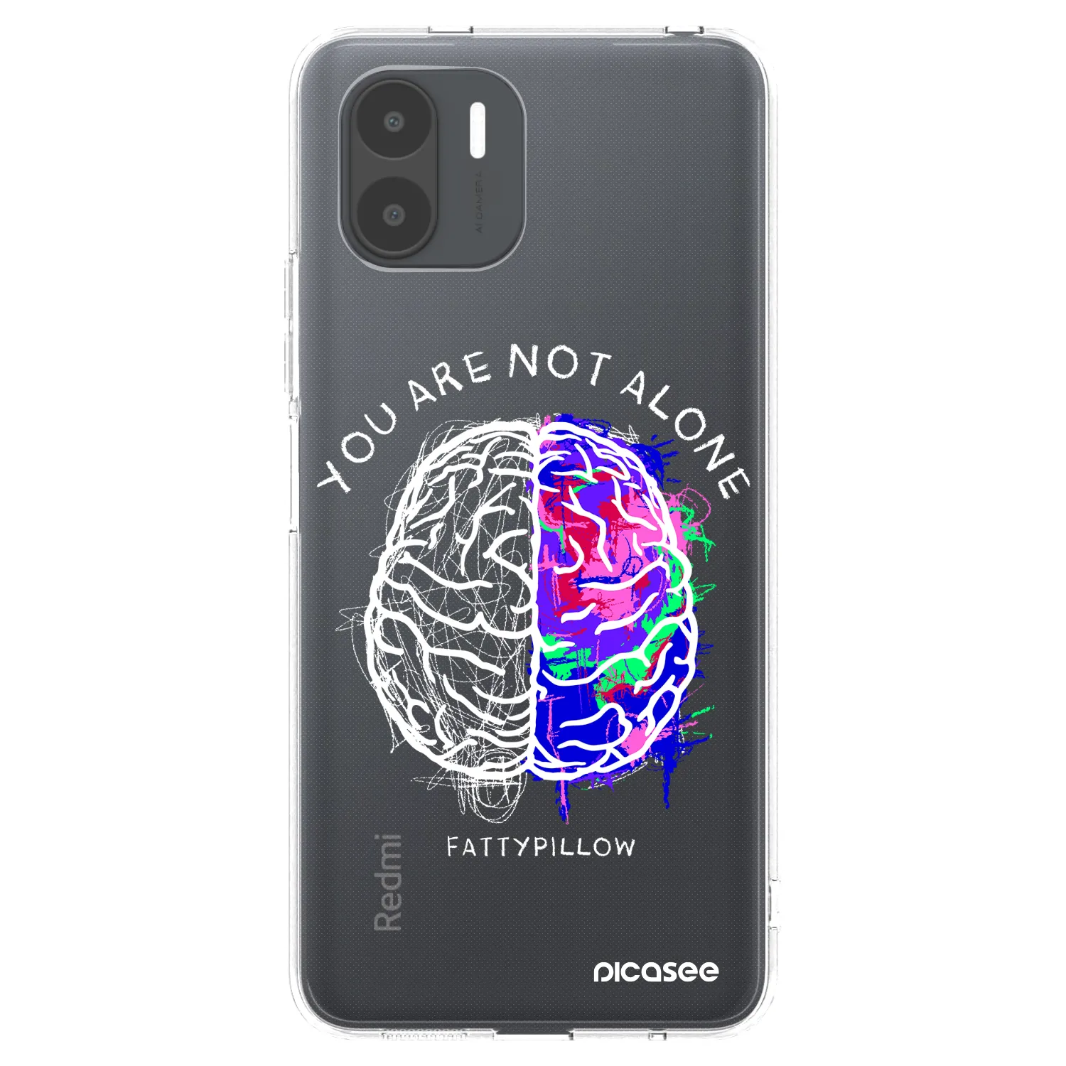 Picasee silikonový průhledný obal pro Xiaomi Redmi A2 - Brain - White