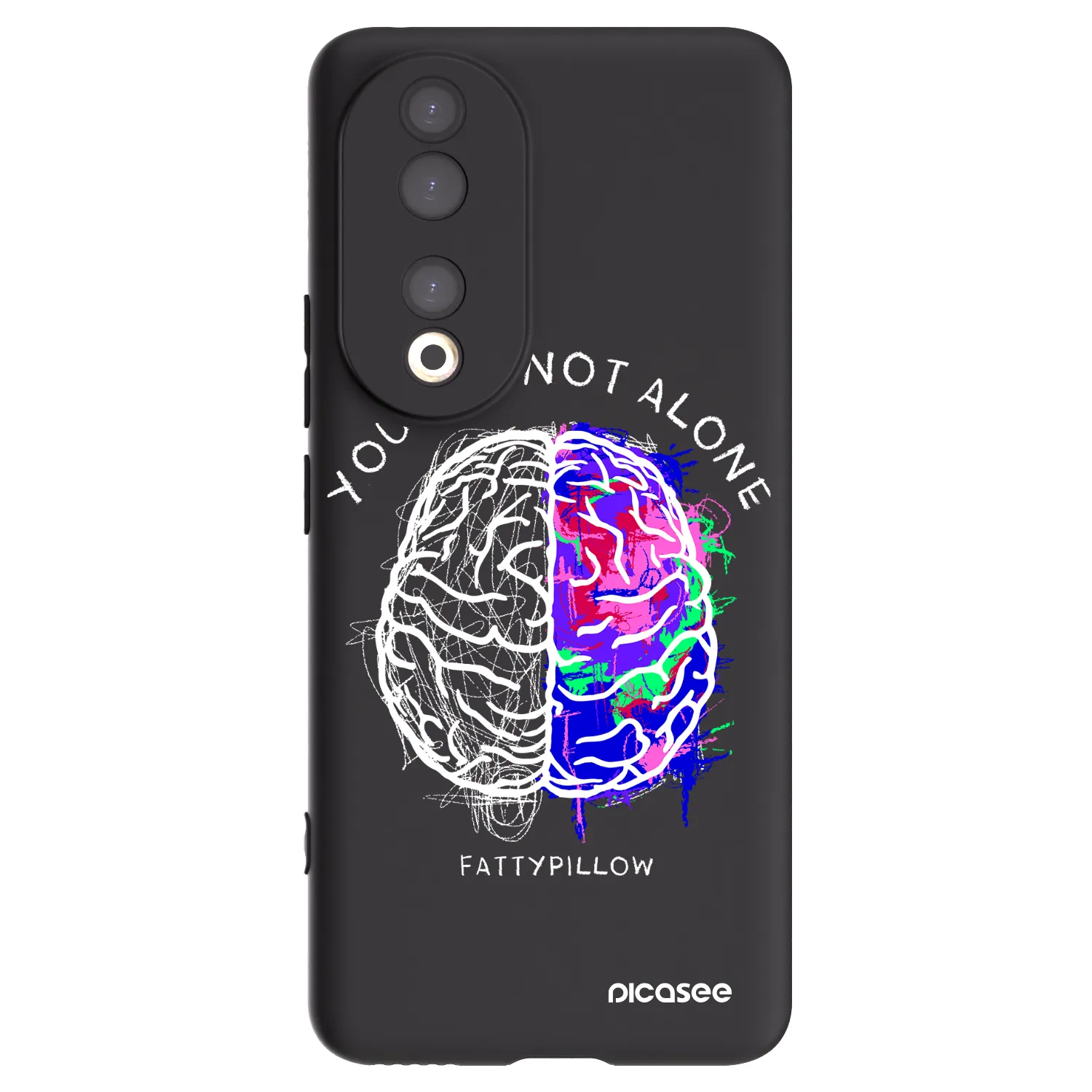 Picasee silikonový černý obal pro Honor 90 5G - Brain - White