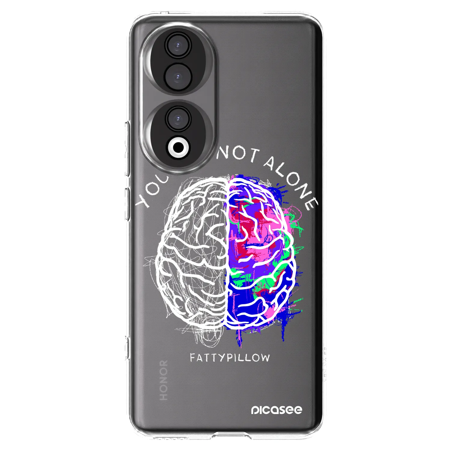 Picasee silikonový průhledný obal pro Honor 90 5G - Brain - White