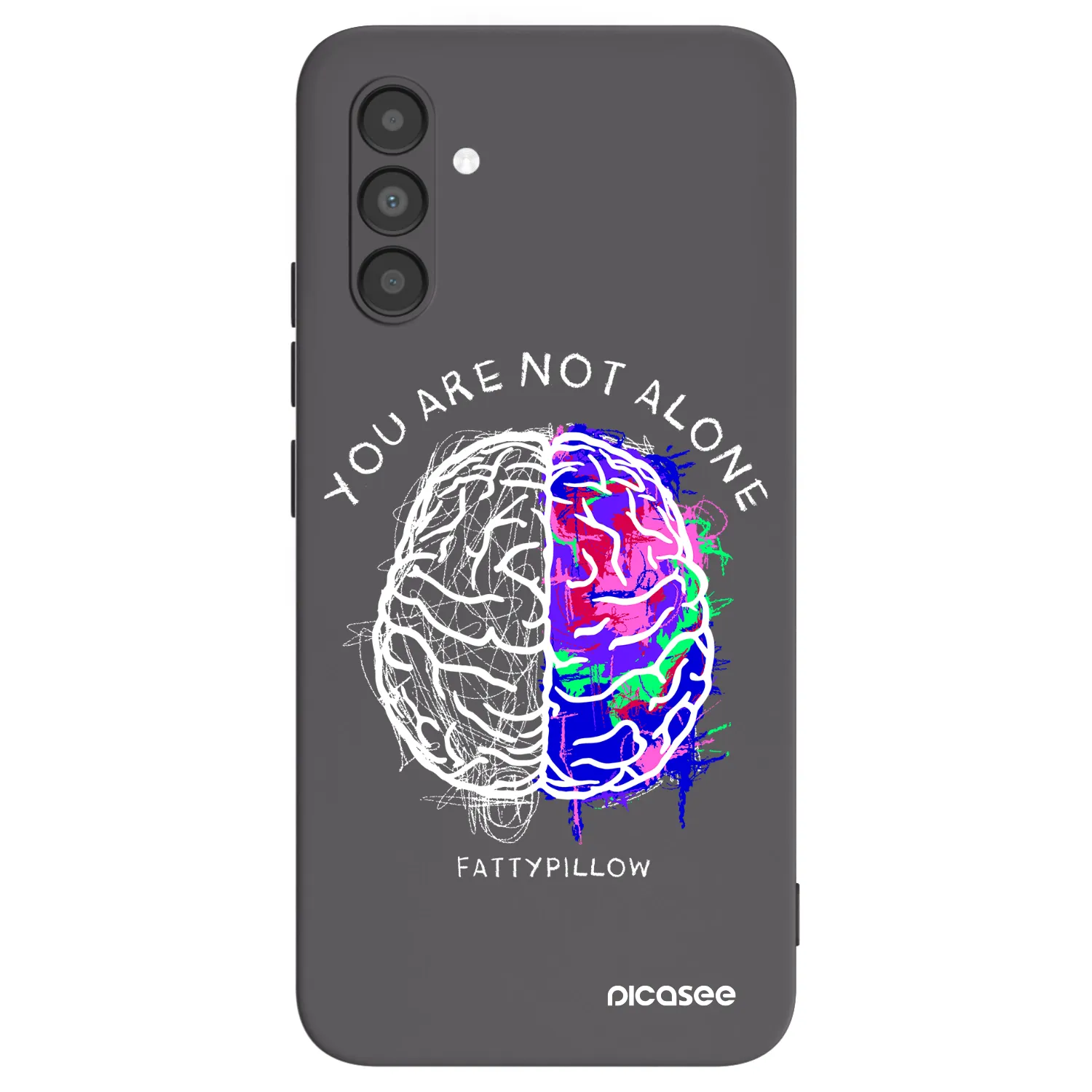 Picasee silikonový černý obal pro Samsung Galaxy A04s A047F - Brain - White