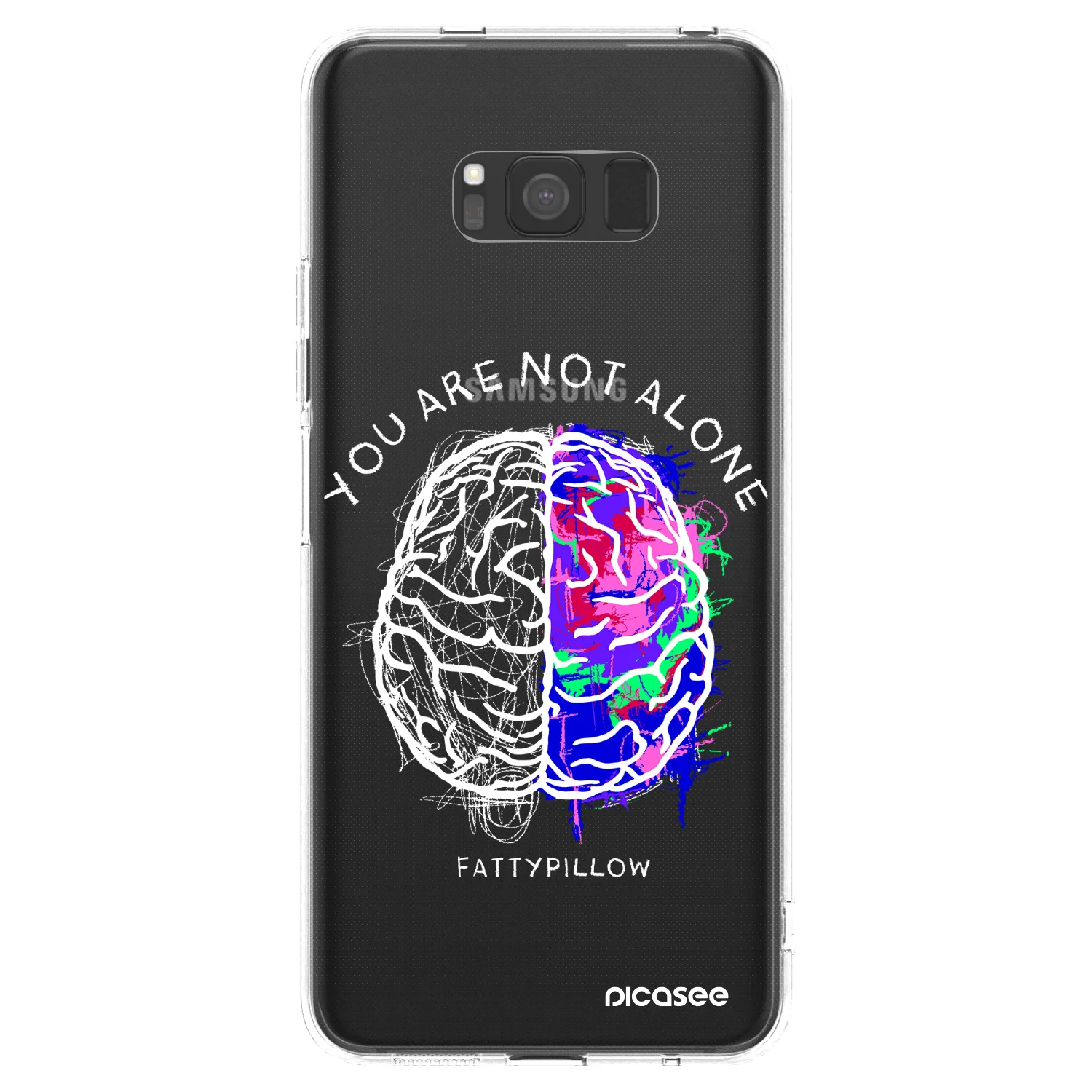 Picasee silikonový průhledný obal pro Samsung Galaxy S8 G950F - Brain - White