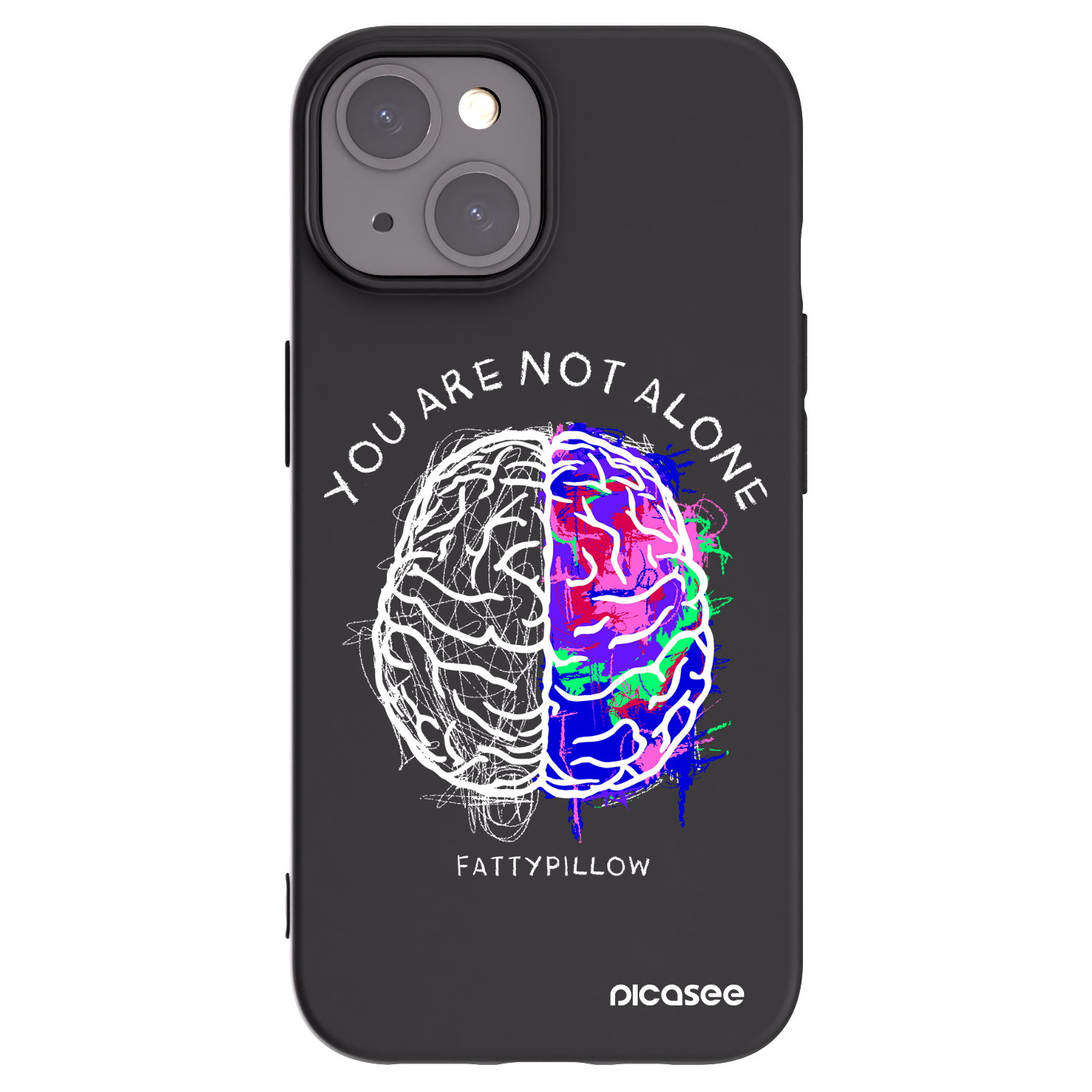 Picasee silikonový černý obal pro Apple iPhone 15 - Brain - White