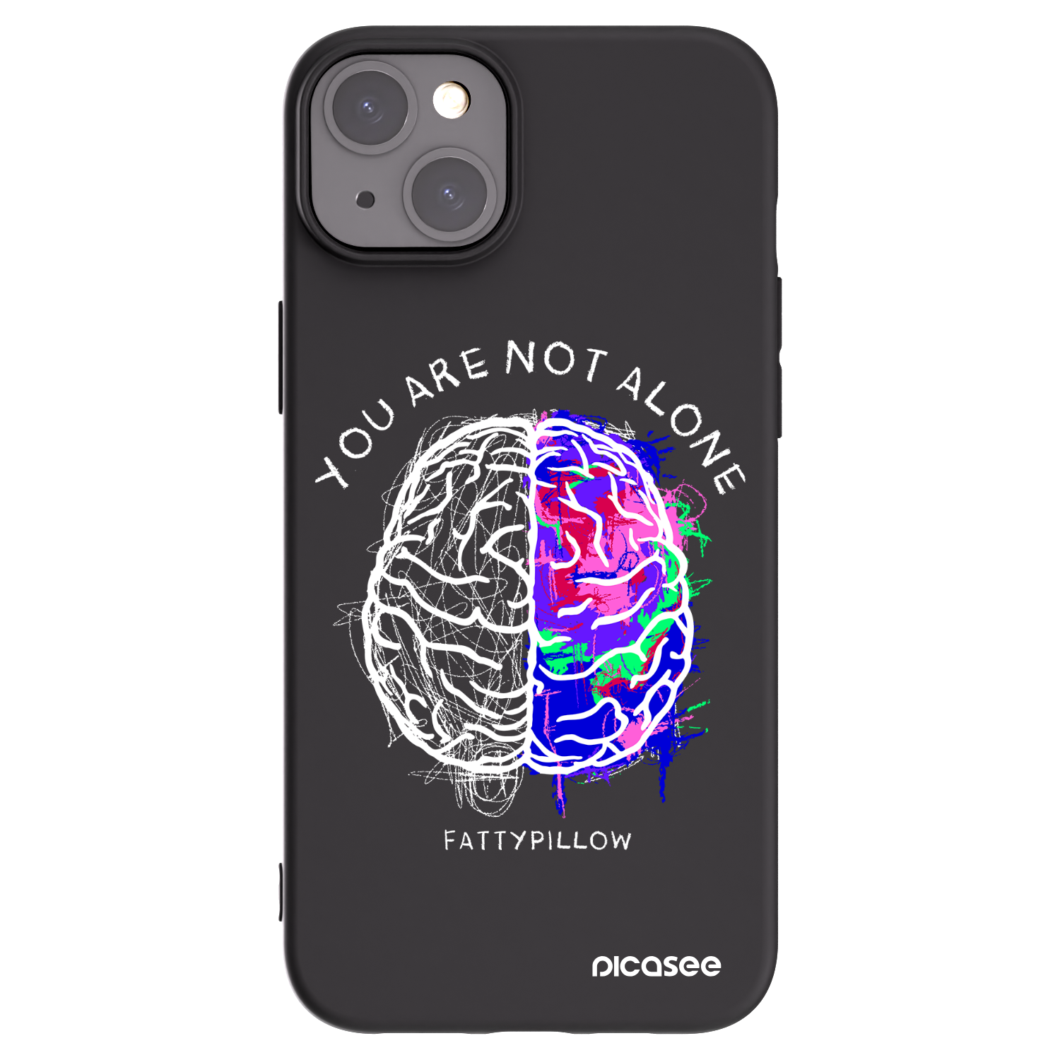Picasee silikonový černý obal pro Apple iPhone 15 Plus - Brain - White