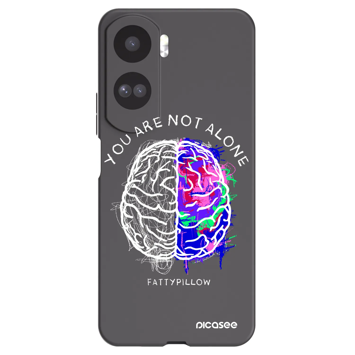 Picasee silikonový černý obal pro Honor 90 Lite 5G - Brain - White