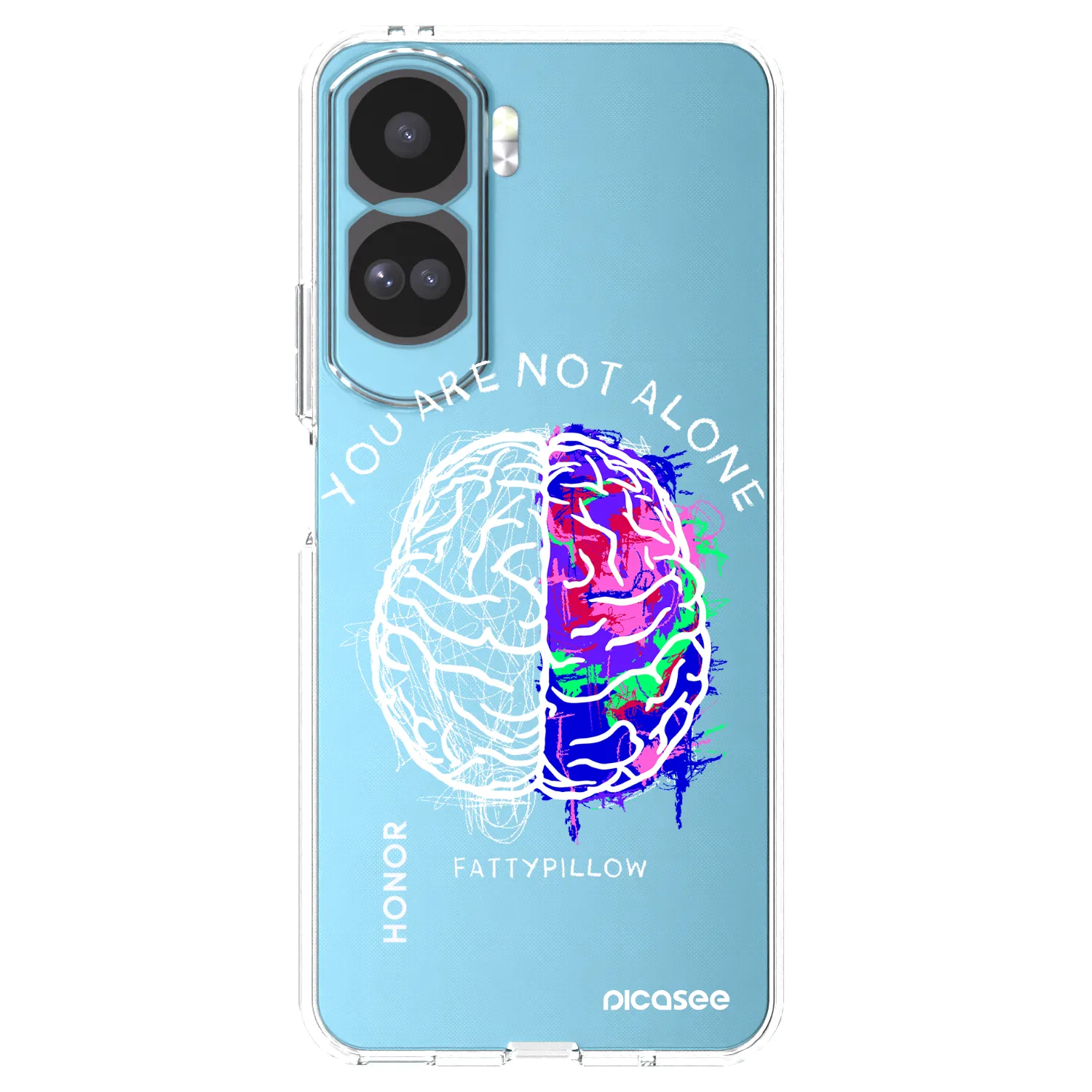 Picasee silikonový průhledný obal pro Honor 90 Lite 5G - Brain - White