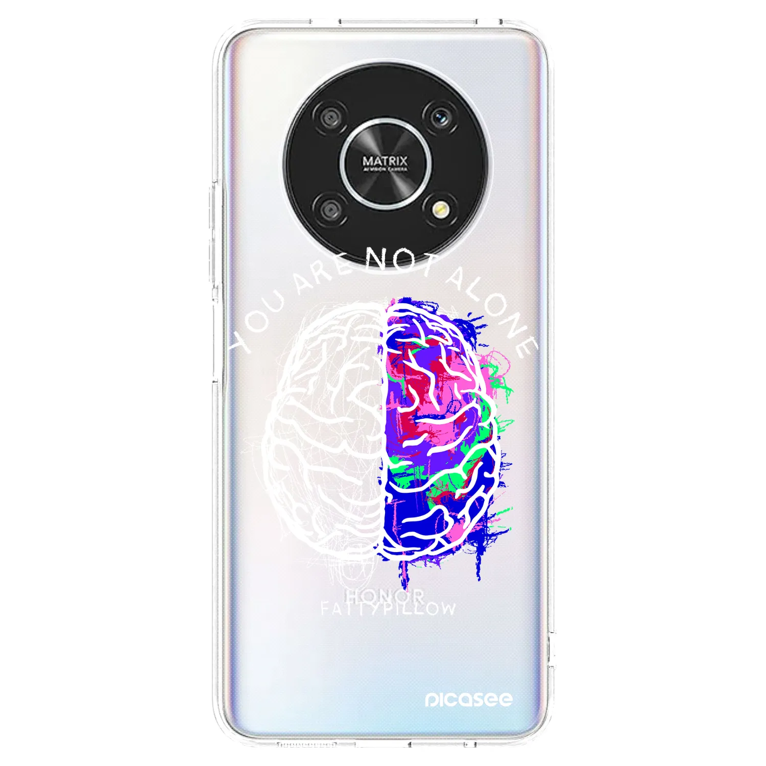 Picasee silikonový průhledný obal pro Honor Magic4 Lite 5G - Brain - White