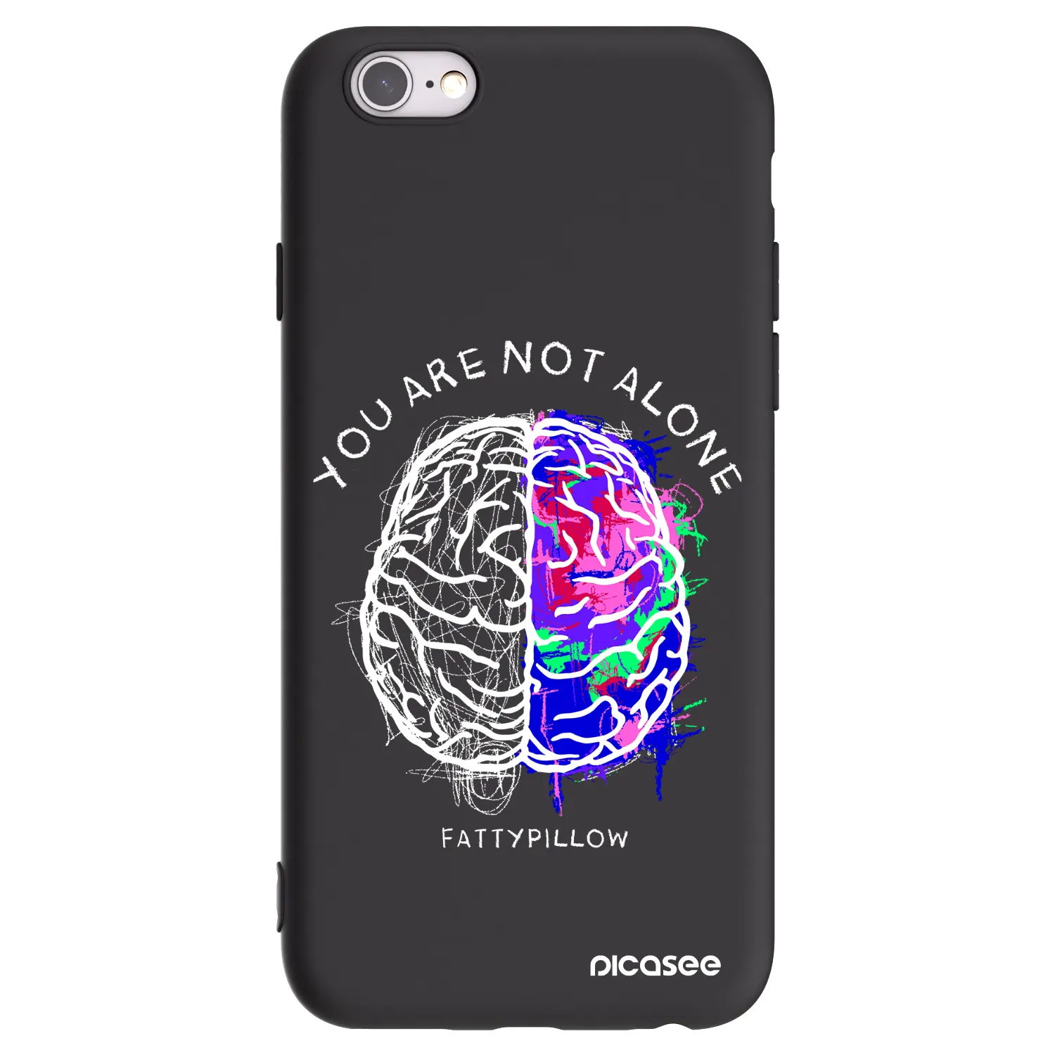 Picasee silikonový černý obal pro Apple iPhone 6/6S - Brain - White