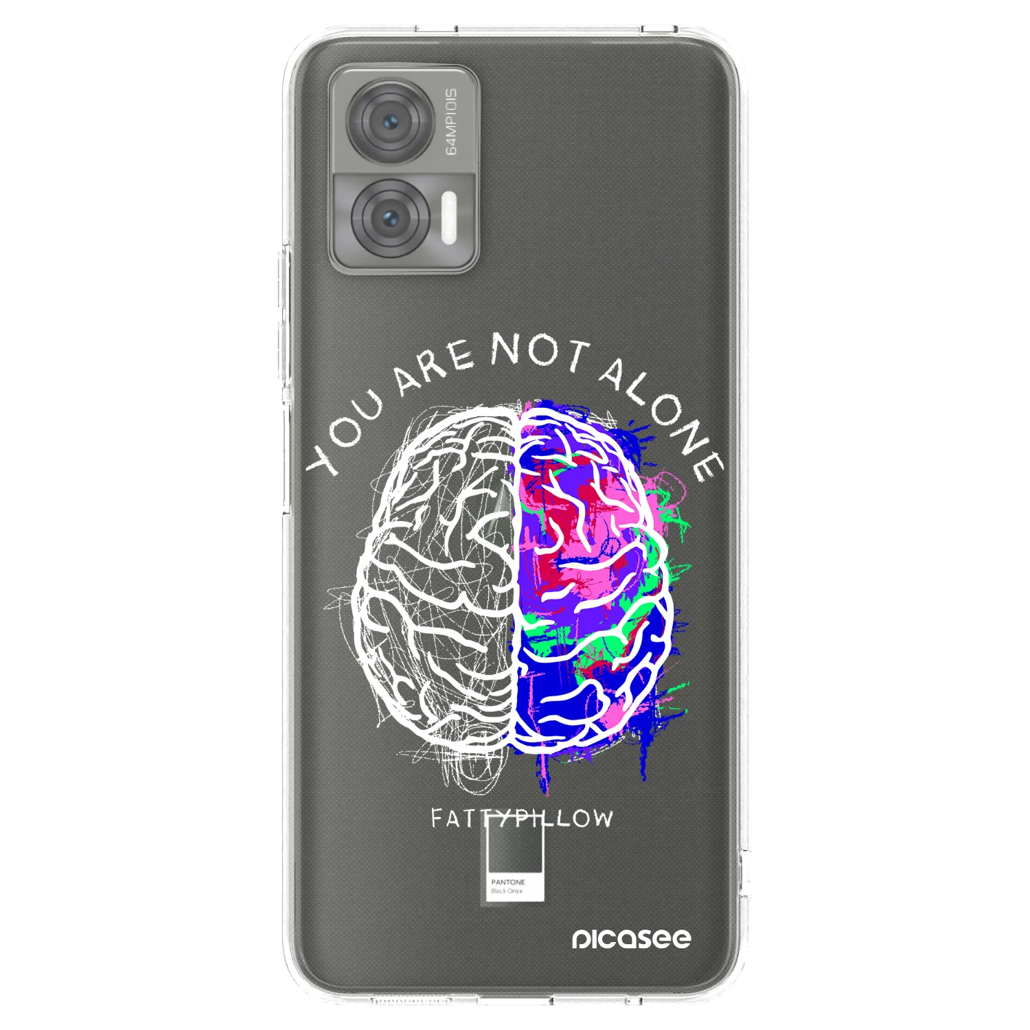Picasee silikonový průhledný obal pro Motorola Edge 30 Neo - Brain - White