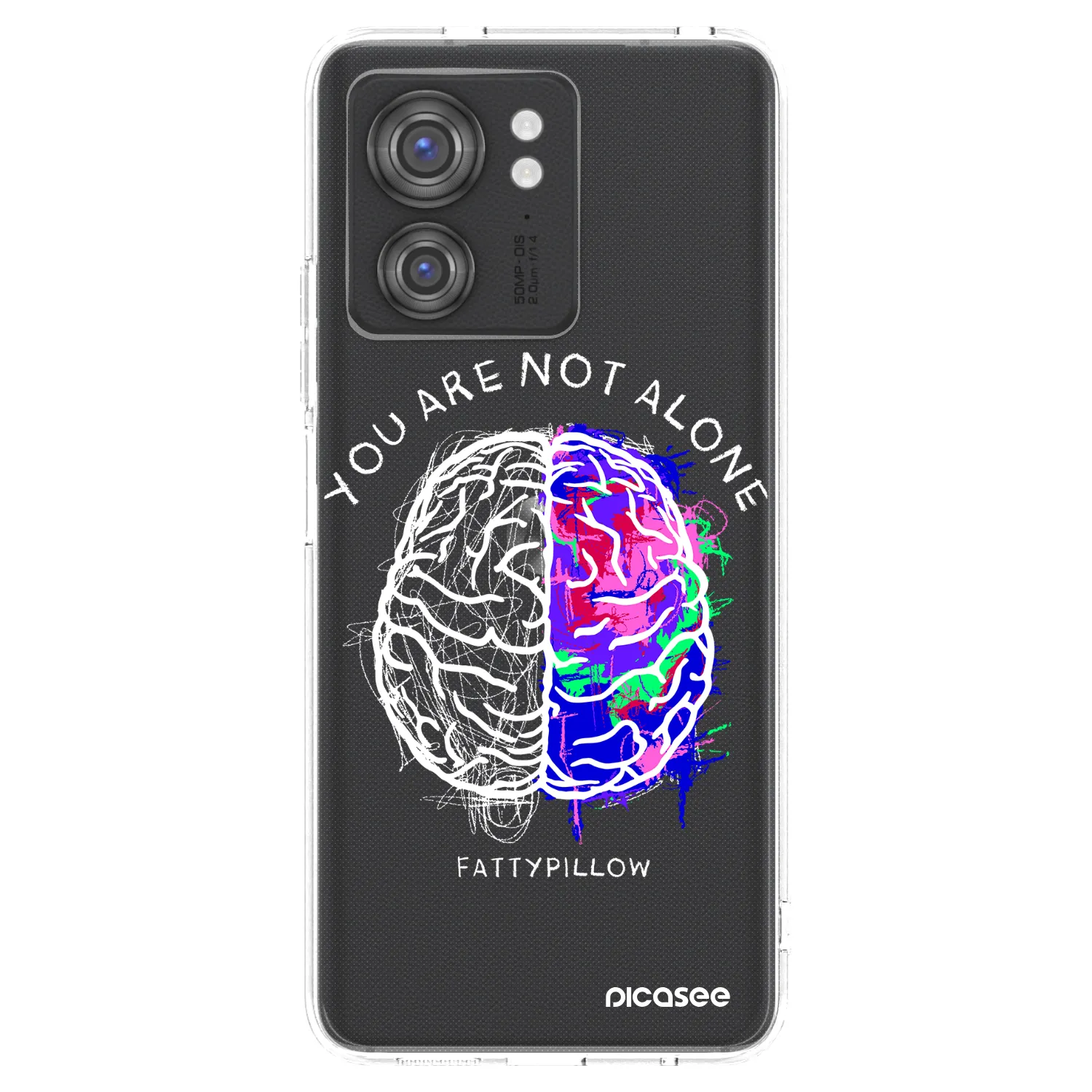 Picasee silikonový průhledný obal pro Motorola Edge 40 - Brain - White