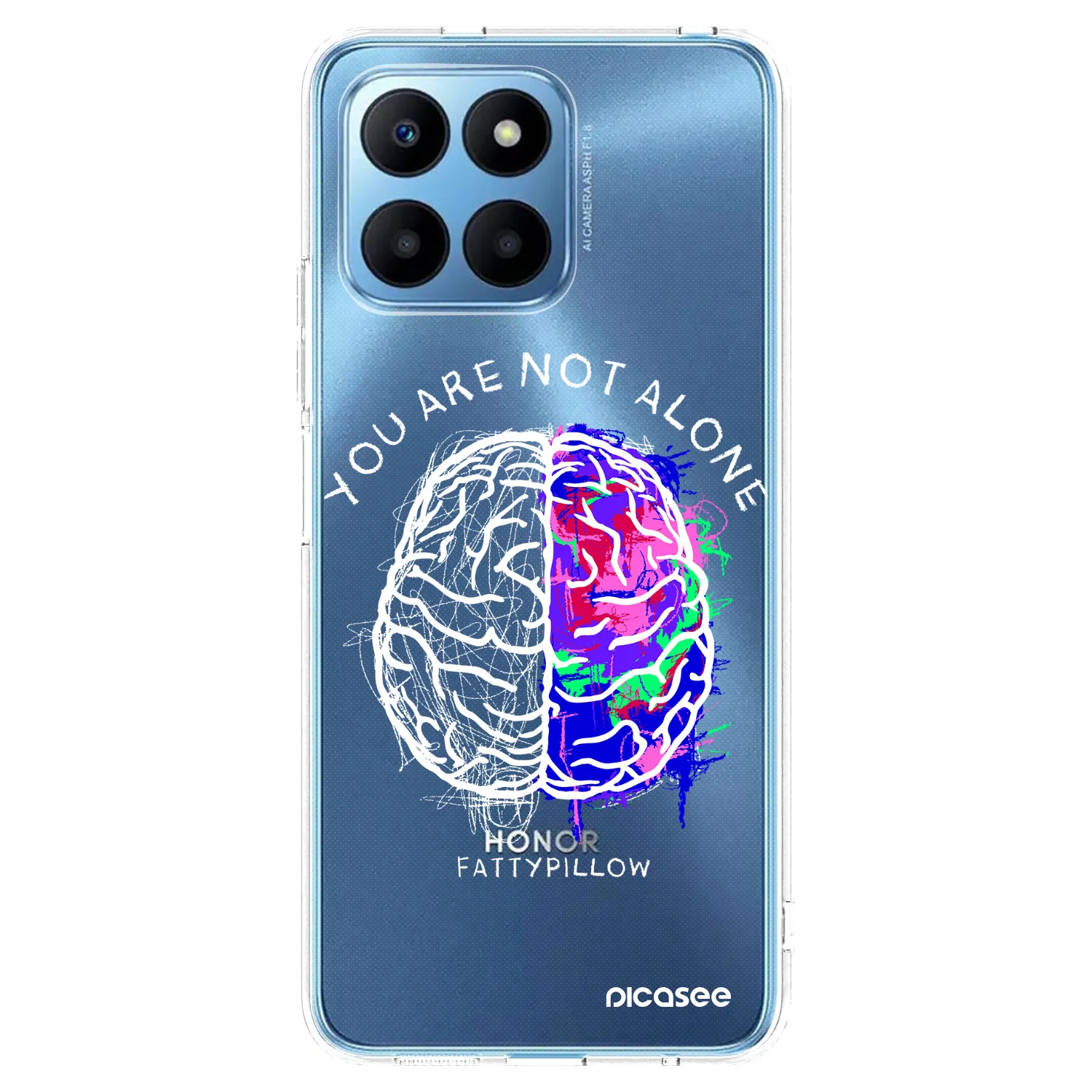Picasee silikonový průhledný obal pro Honor 70 Lite - Brain - White