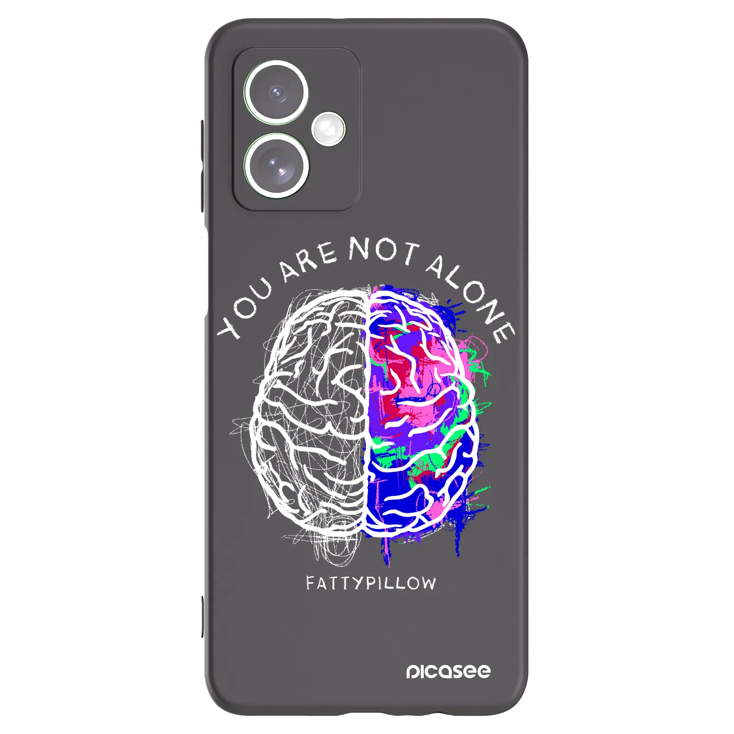 Picasee silikonový černý obal pro Motorola Moto G54 5G - Brain - White