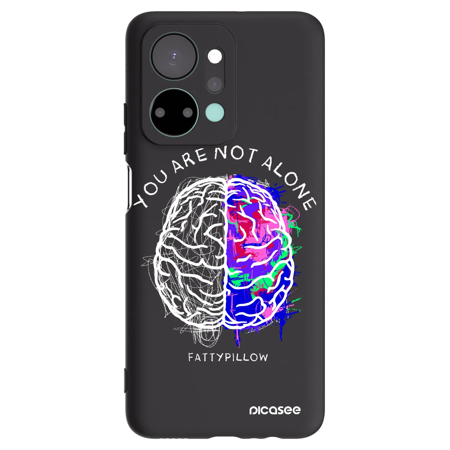 Picasee silikonový černý obal pro Honor X7a - Brain - White