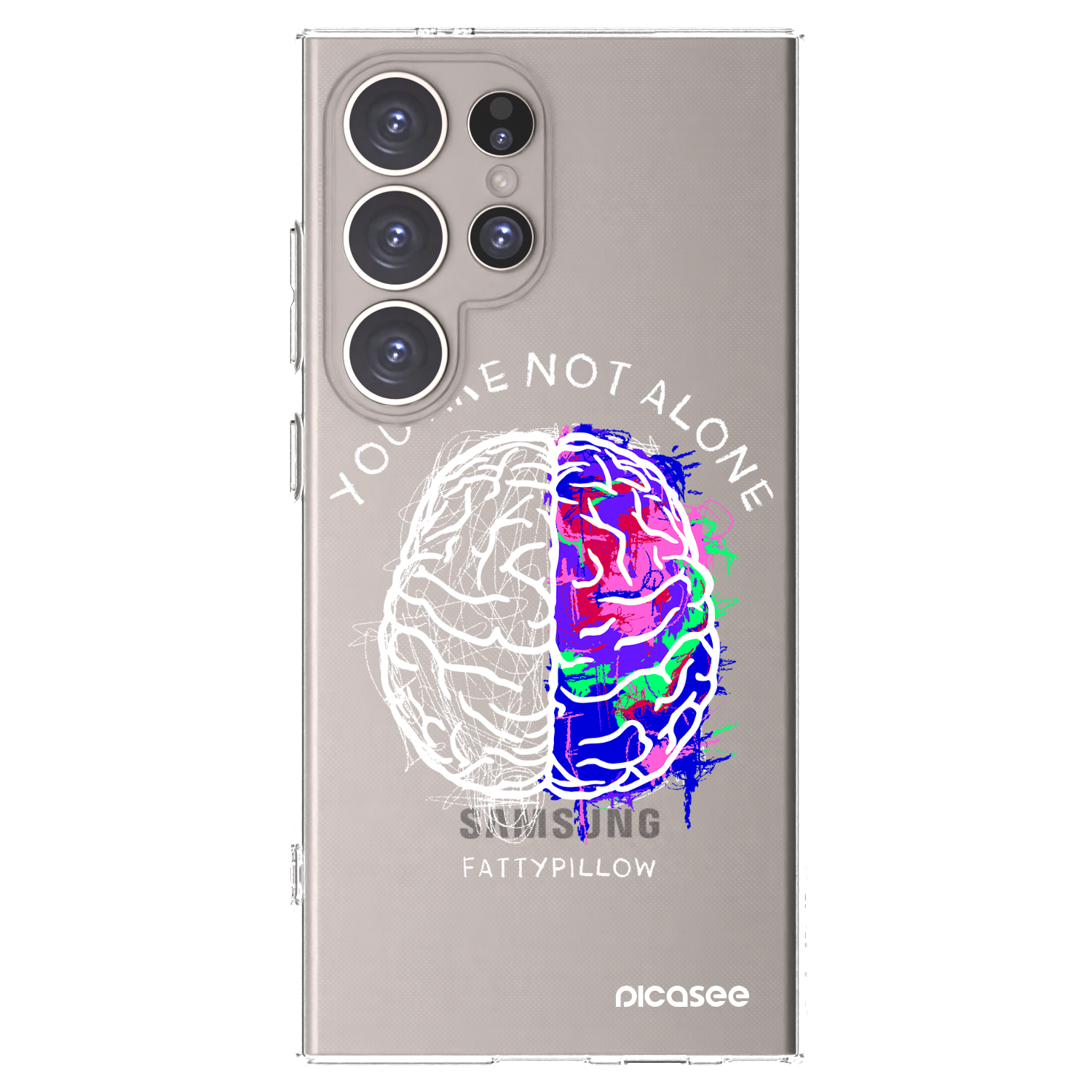 Picasee silikonový průhledný obal pro Samsung Galaxy S24 Ultra S928B 5G - Brain - White
