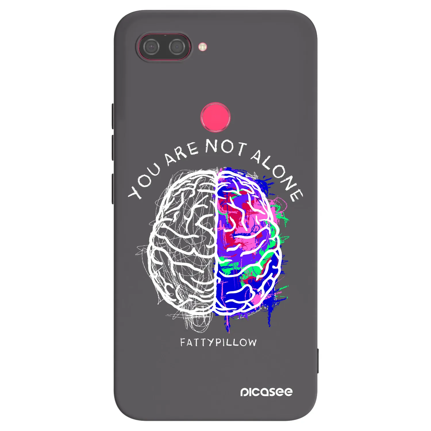 Picasee silikonový černý obal pro Xiaomi Mi 8 Lite - Brain - White
