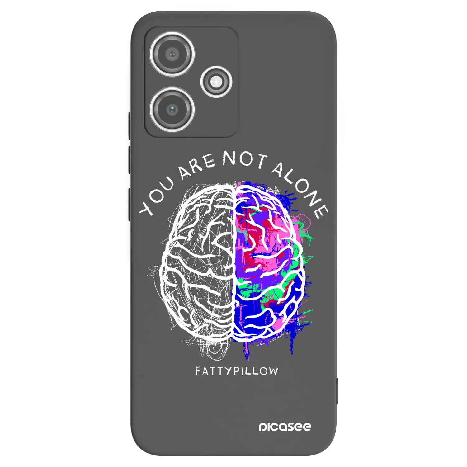 Picasee silikonový černý obal pro Xiaomi Redmi 12 5G - Brain - White