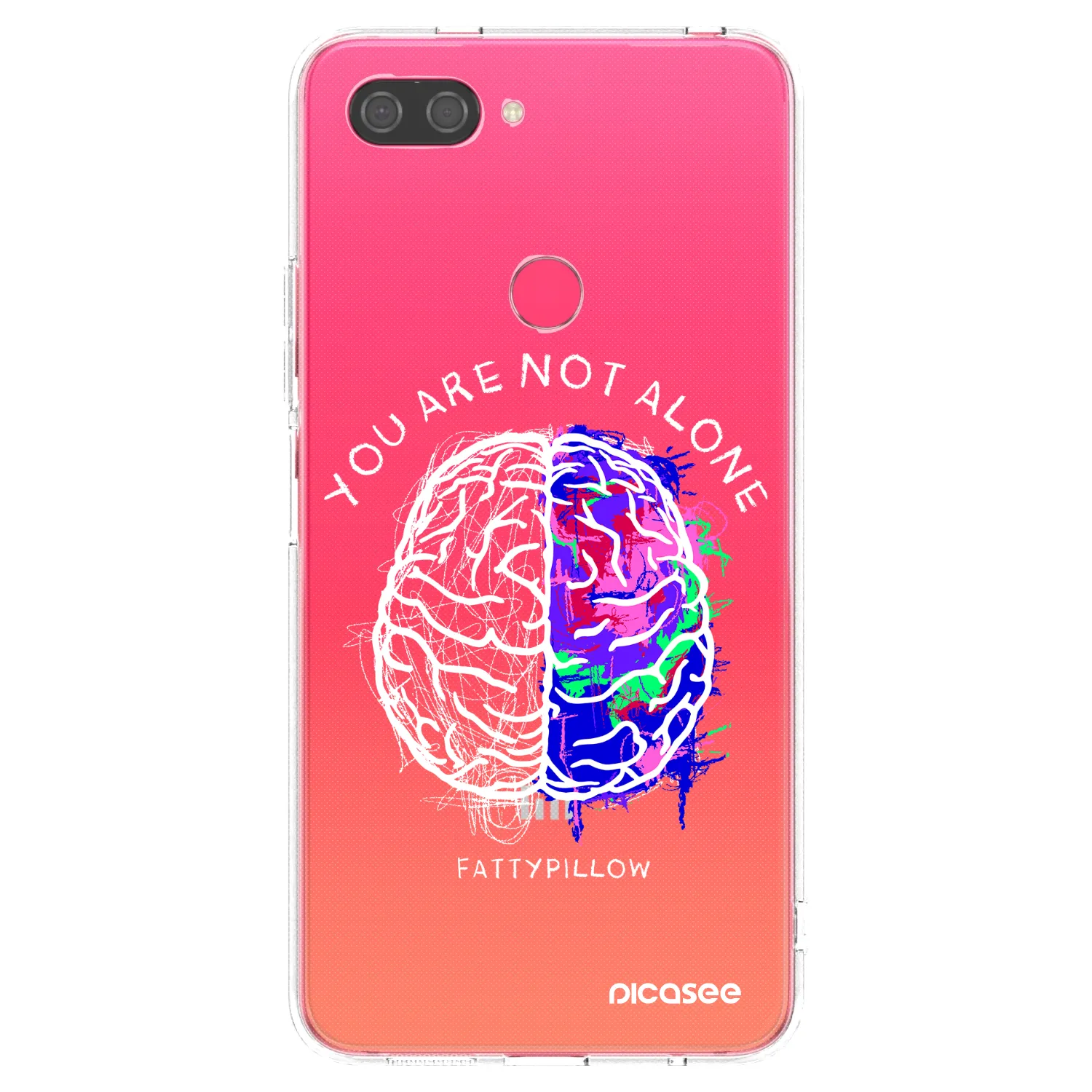 Picasee silikonový průhledný obal pro Xiaomi Mi 8 Lite - Brain - White