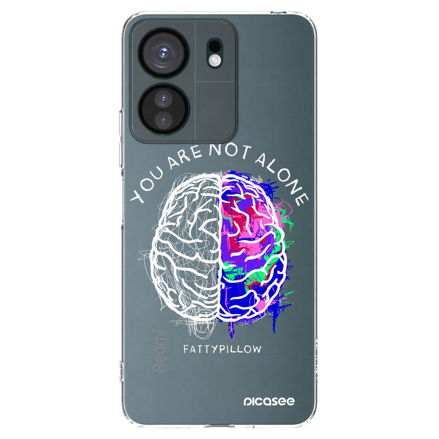 Picasee silikonový průhledný obal pro Xiaomi Redmi 13C 4G - Brain - White