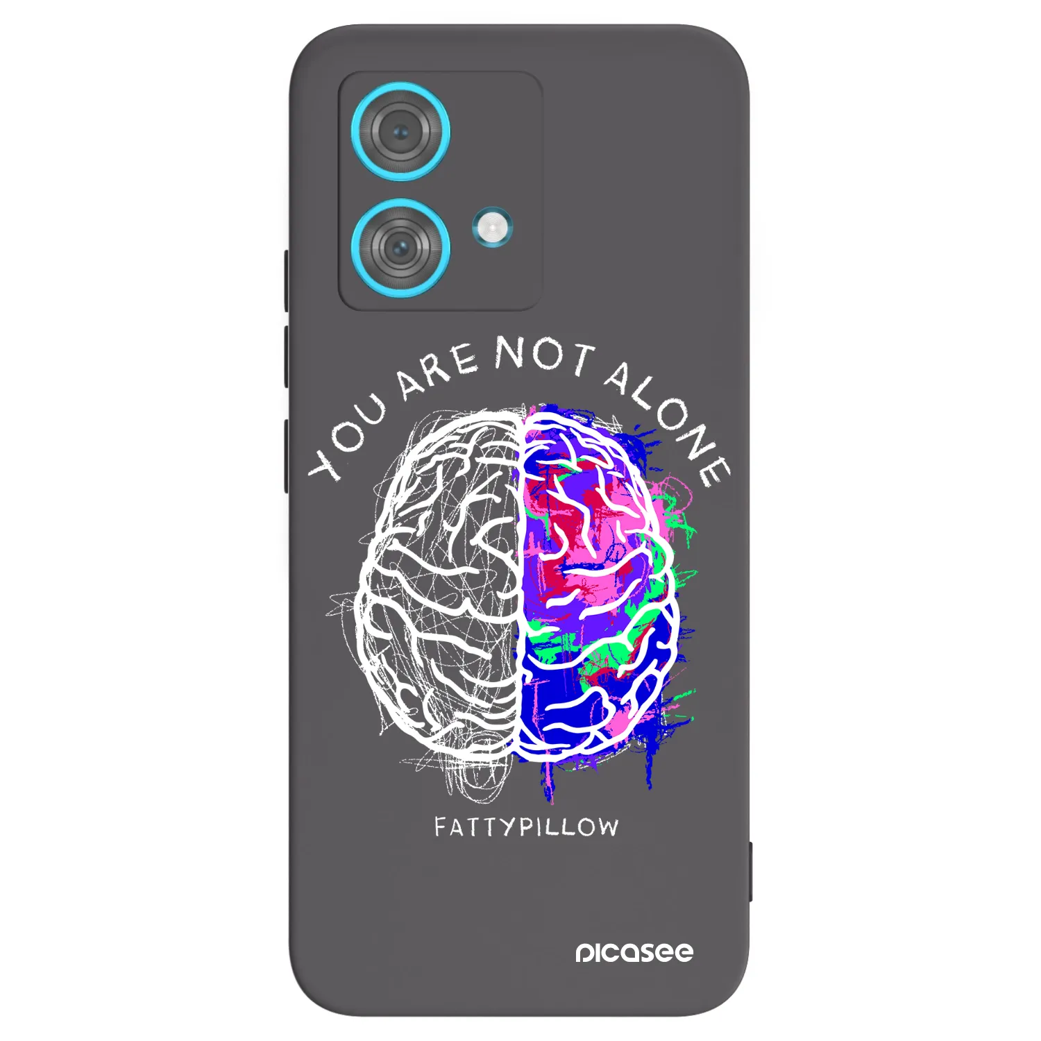 Picasee silikonový černý obal pro Motorola Edge 40 Neo - Brain - White