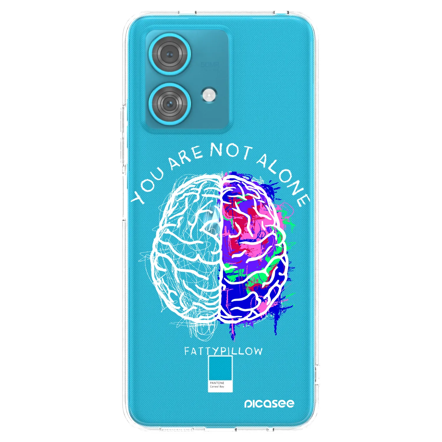 Picasee silikonový průhledný obal pro Motorola Edge 40 Neo - Brain - White