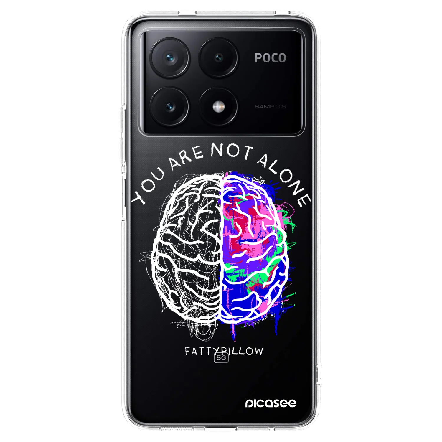 Picasee silikonový průhledný obal pro Xiaomi Poco X6 Pro - Brain - White