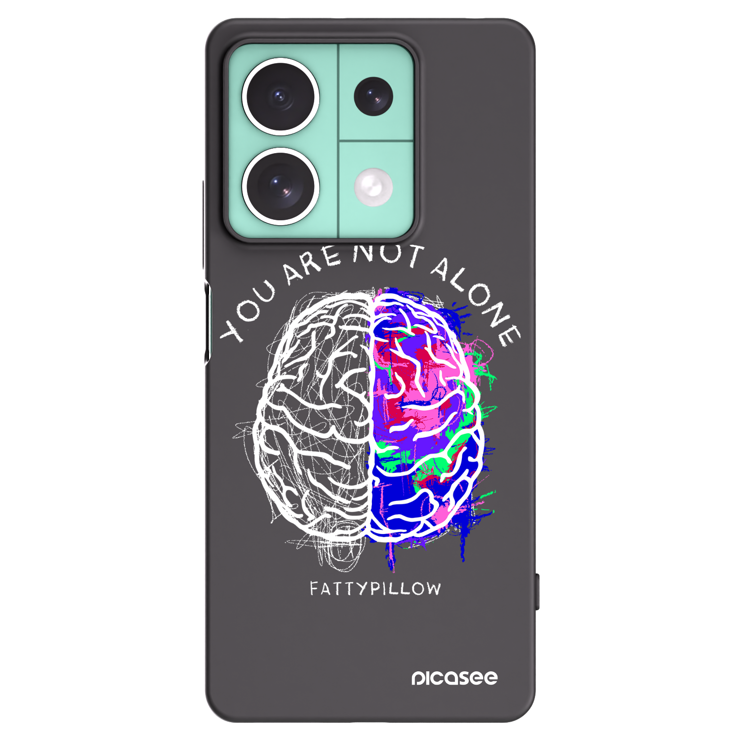Picasee silikonový černý obal pro Xiaomi Redmi Note 13 5G - Brain - White