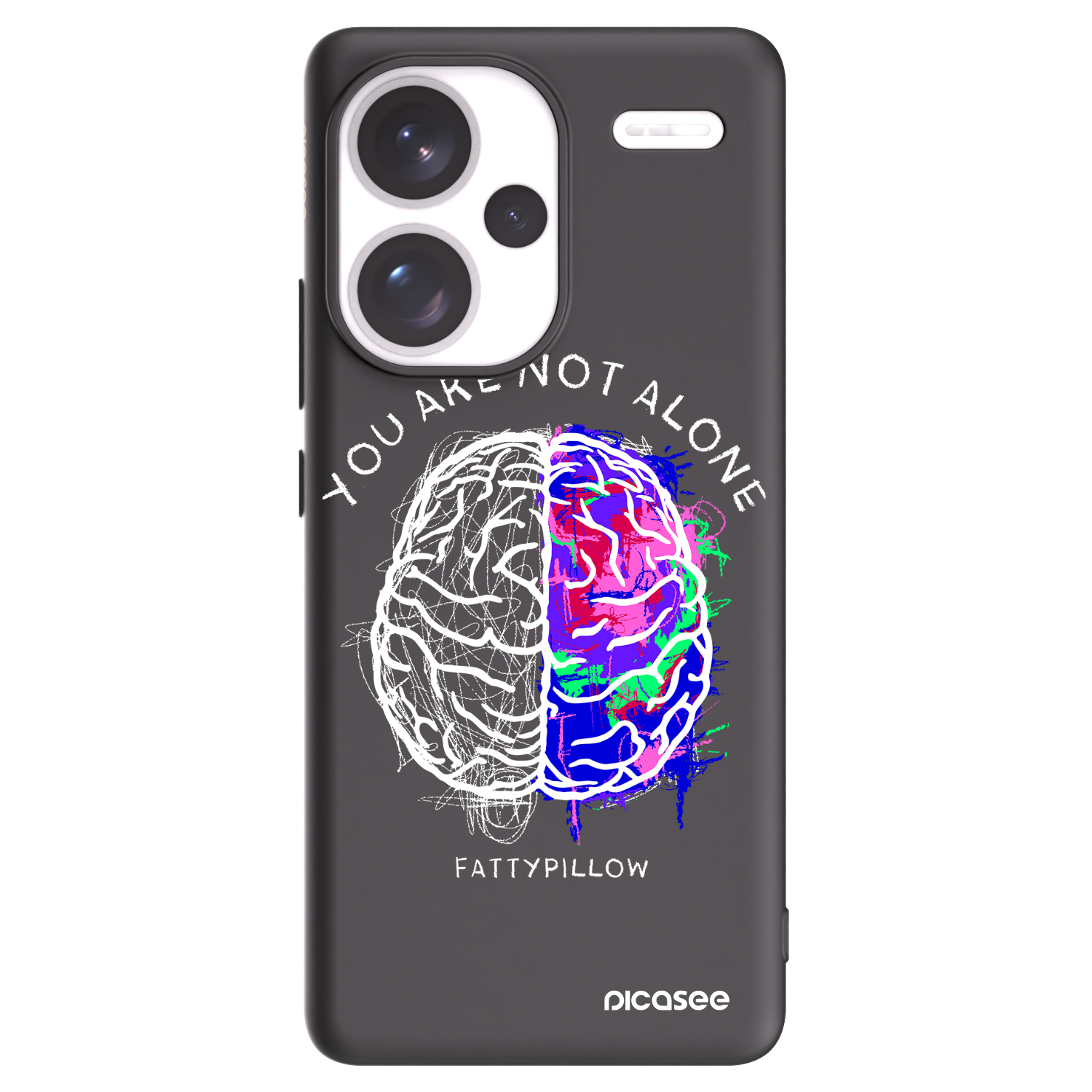 Picasee silikonový černý obal pro Xiaomi Redmi Note 13 Pro+ 5G - Brain - White