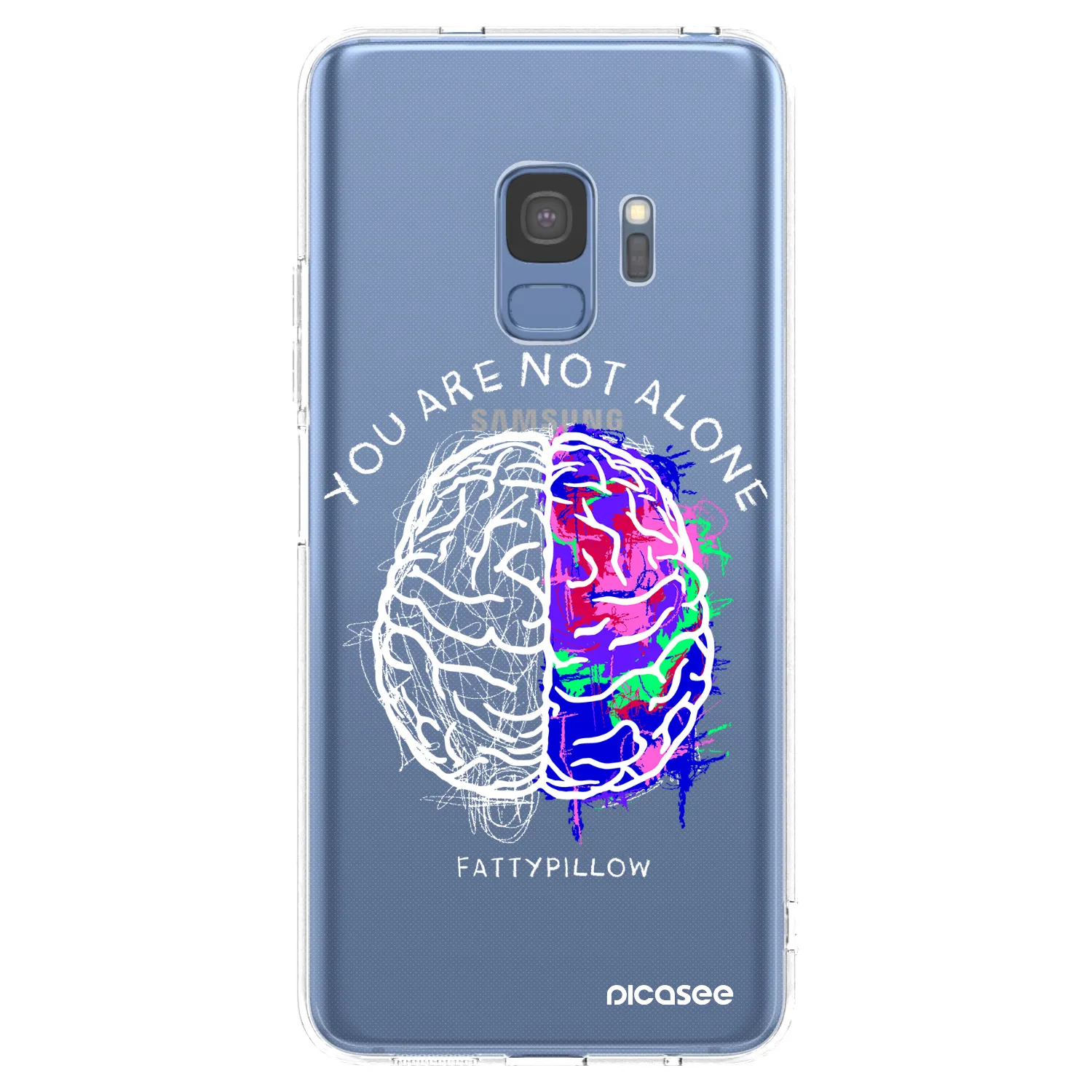 Picasee silikonový průhledný obal pro Samsung Galaxy S9 G960F - Brain - White